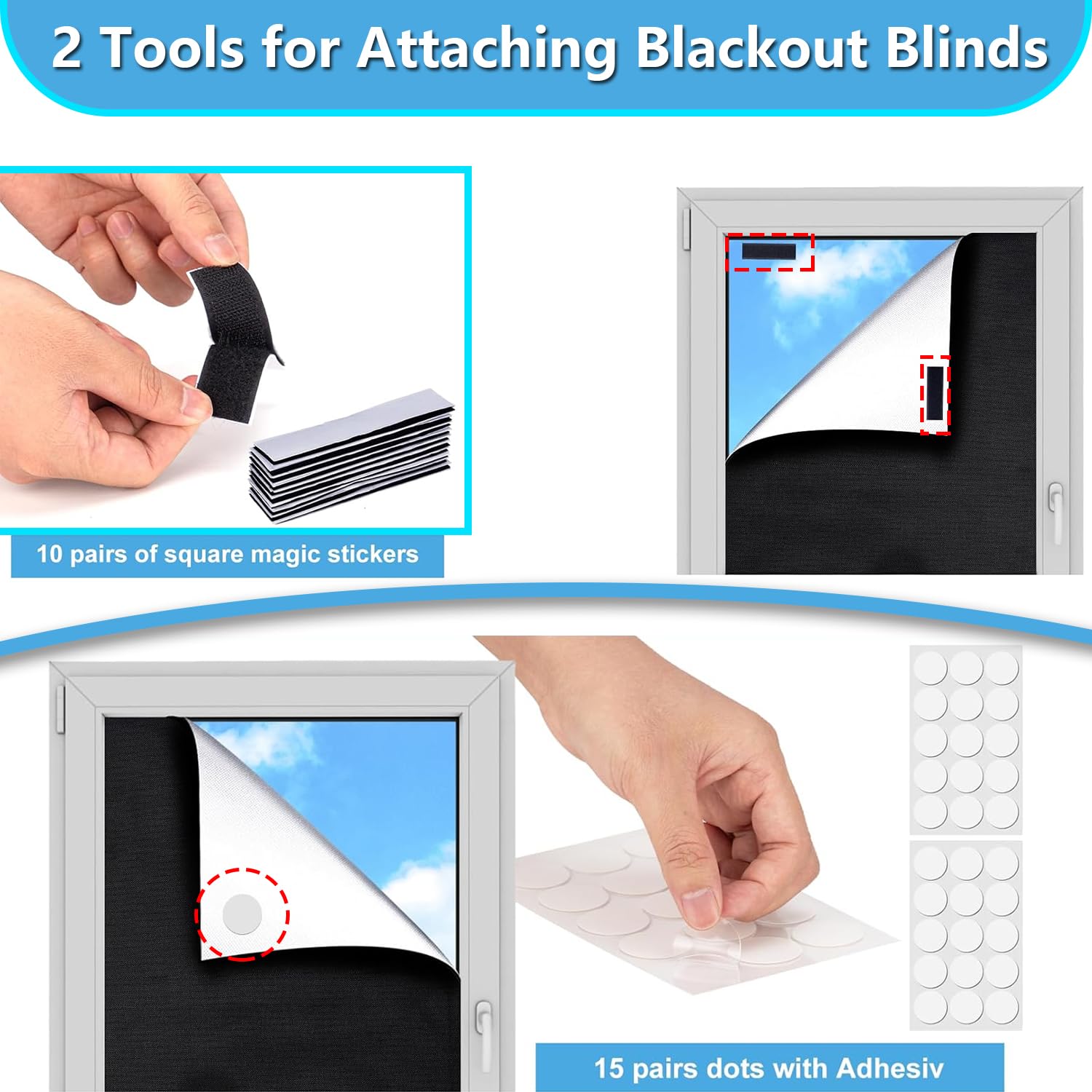 Blackout Curtains 300x145cm - 100% Light Blocking Window Shades for Bedroom, Nursery, RV & Travel | Portable No-Drill Blackout Film, Cut-to-Size Stick-On Window Coverings | Perfect for Hotels, Dorm Rooms, Shift Workers & Light-Sensitive Sleepers