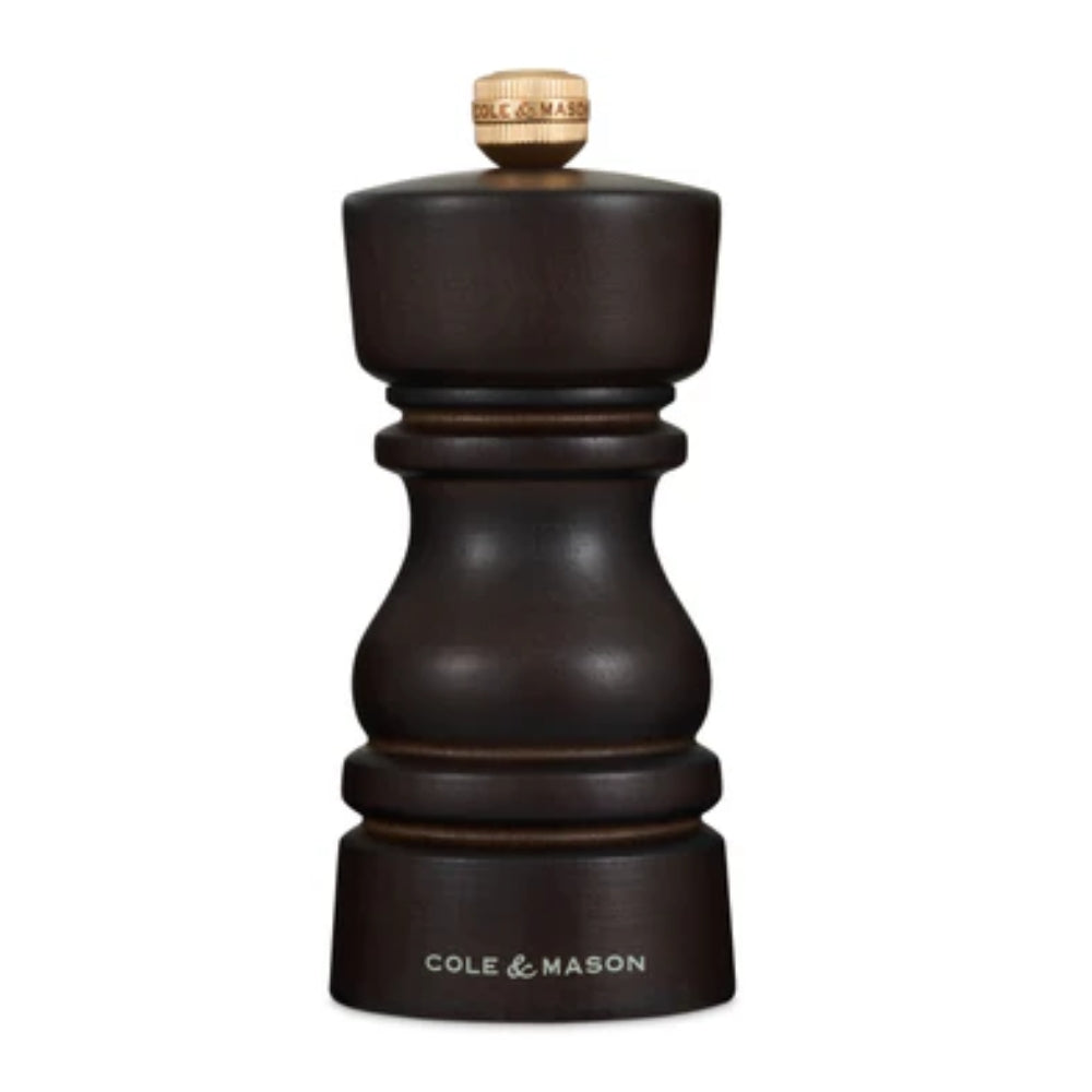 Cole & Mason London 5-Inch Salt Mill in Chocolate - Premium Adjustable Grinder for Gourmet Cooking & Tabletop Seasoning