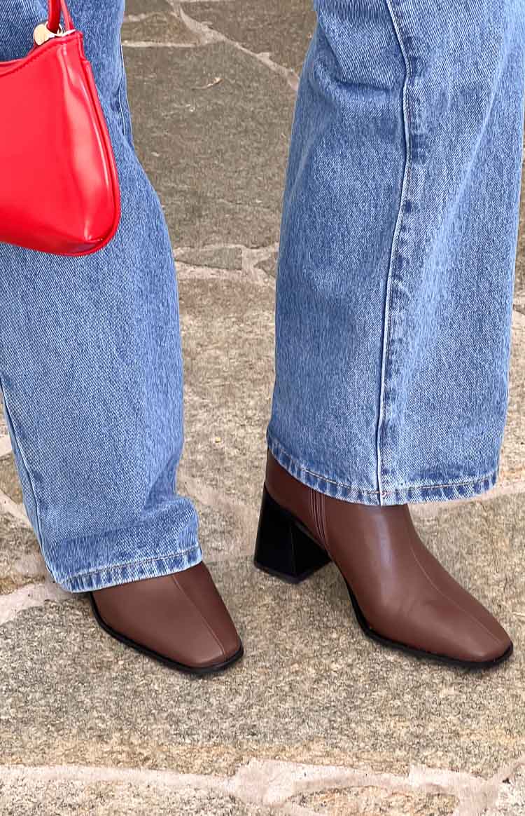 Billini Svea Brunette Ankle Boots for Women - Stylish Leather Mid Heel Booties for Fall & Winter - Perfect for Office, Date Night & Casual Outfits