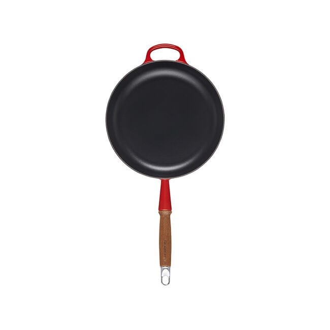 Le Creuset 10.25 Inch Nonstick Fry Pan with Alpine Wood Handle - Oven Safe & Dishwasher Safe Skillet for Searing, Frying & Cooking - Perfect for Stovetop, Oven & Everyday Kitchen Use