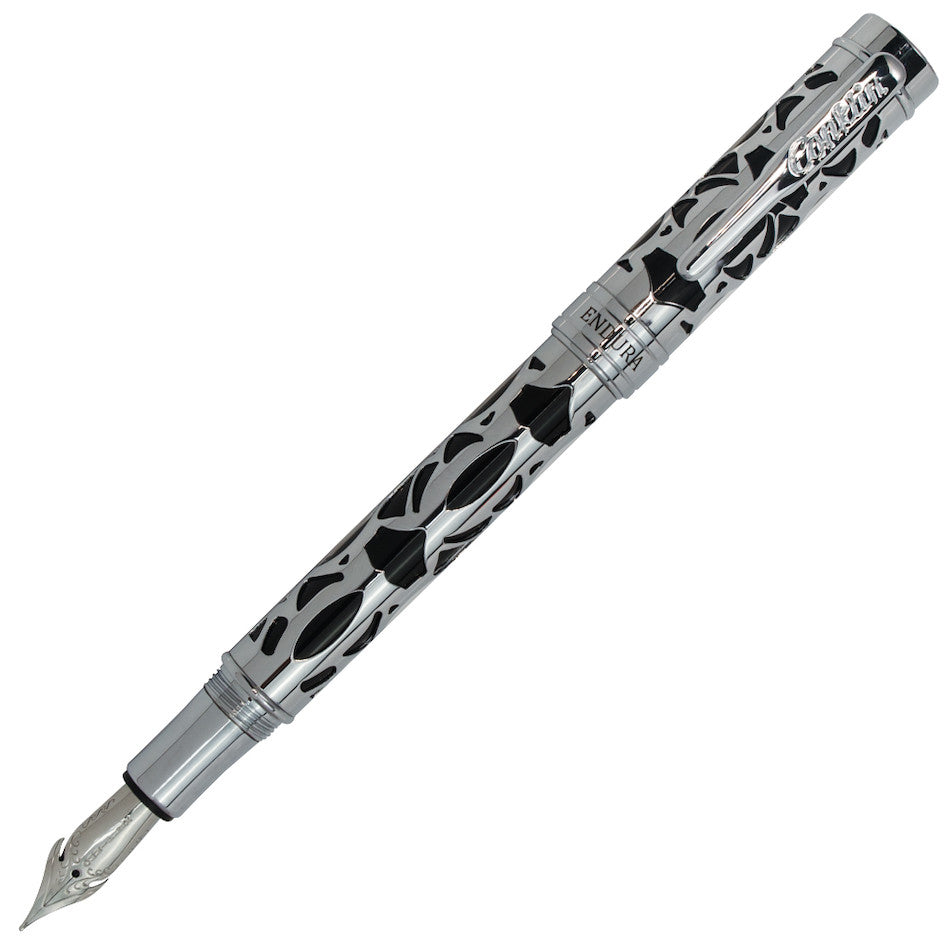 Conklin Endura Deco Crest Fountain Pen - Black Luxury Writing Pen for Calligraphy, Journaling & Gifts - Premium Nib for Smooth Writing Experience