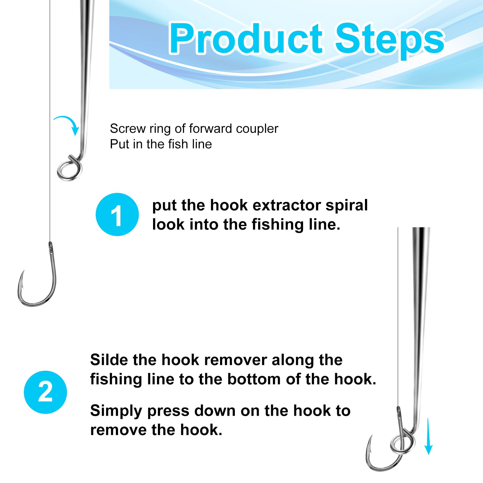 2PCS Fishing Hook Remover Tool - Quick Release Fish Hook Extractor & Safe Unhooking Device for Catch and Release Fishing - Ideal for Bass, Trout, and Saltwater Anglers