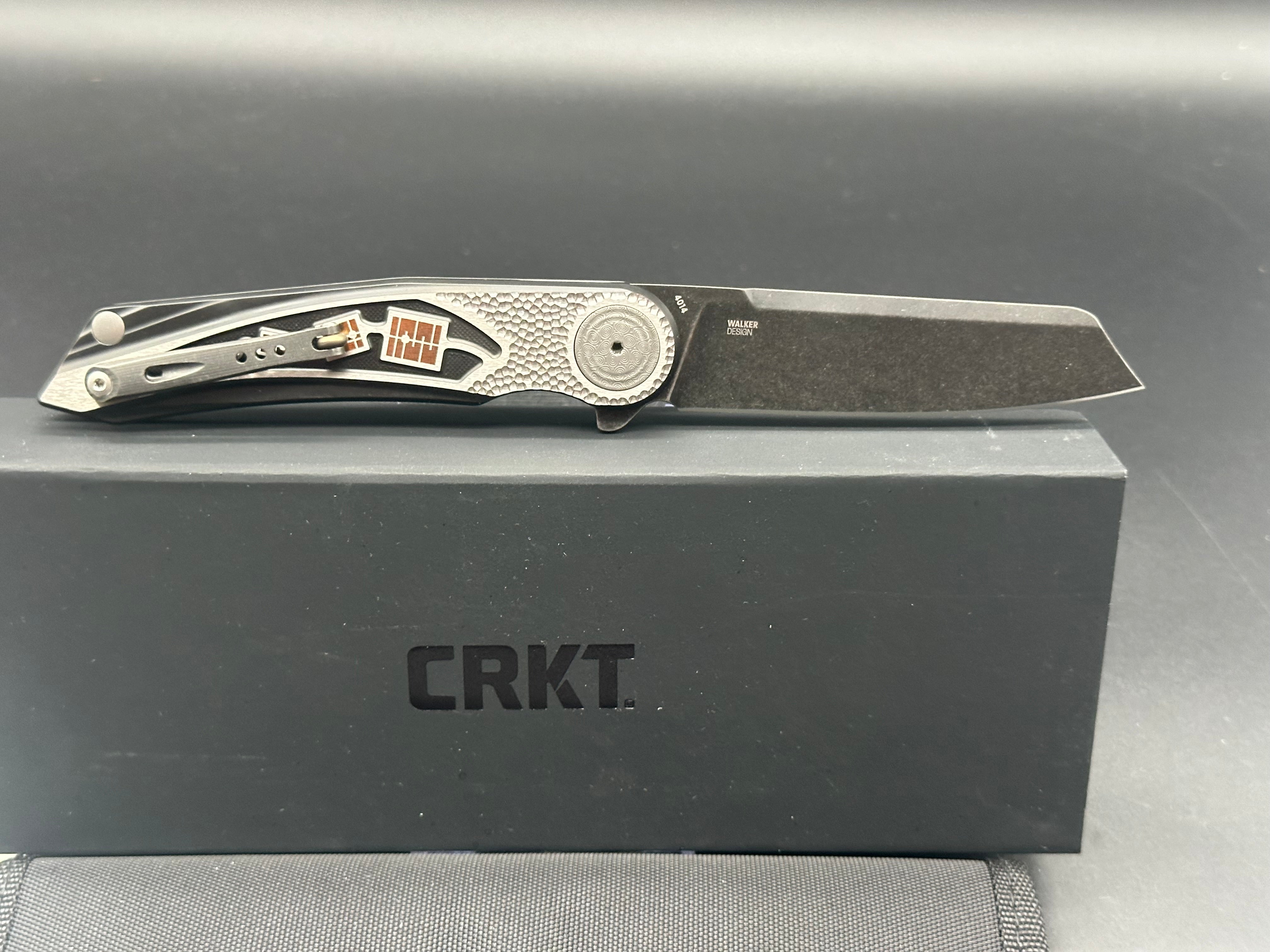 CRKT Fortuitous MagnaCut Folding Pocket Knife - Black Titanium Handle with Inlay - EDC Tactical Knife for Outdoor Camping, Hiking & Everyday Carry