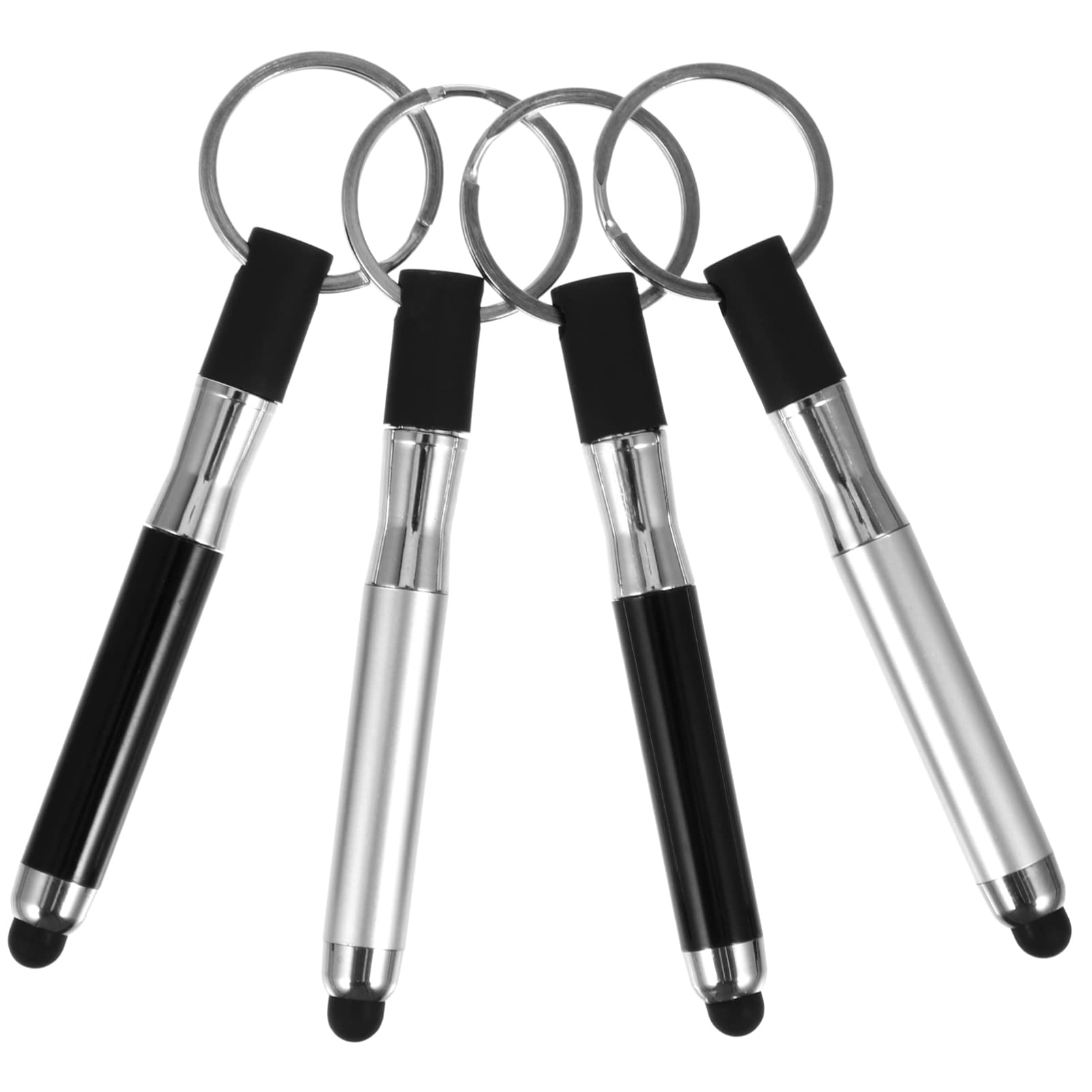 4-Pack Touch Screen Stylus Pen - Ballpoint & Capacitive Stylus for Tablets, Smartphones - Includes Keychain for Easy Portability - Perfect for Drawing, Note-Taking & Digital Signatures