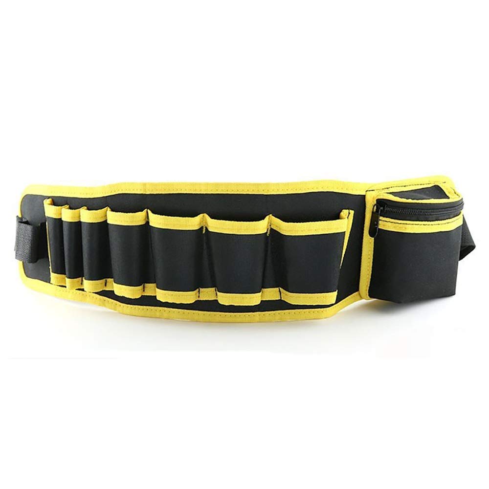 JEFGO Waterproof Gardening Tool Belt with 7 Pockets - Durable Oxford Cloth Multi-Functional Apron for Landscaping, DIY Projects & Outdoor Work (Blue, 53.5x13cm) - Perfect for Gardeners, Handymen & Craft Enthusiasts