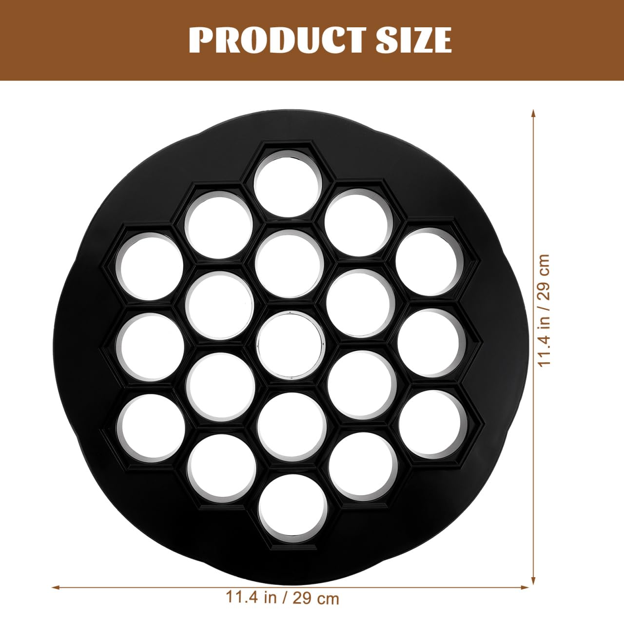 19-Hole Reusable Dumpling Maker - Black Plastic Pelmeni Mold for Homemade Dumplings, Ravioli & Potstickers | Easy DIY Cooking Tool | Perfect for Housewarming Gifts & Family Cooking Activities | Great for Asian Cuisine, Dinner Parties & Meal Prep