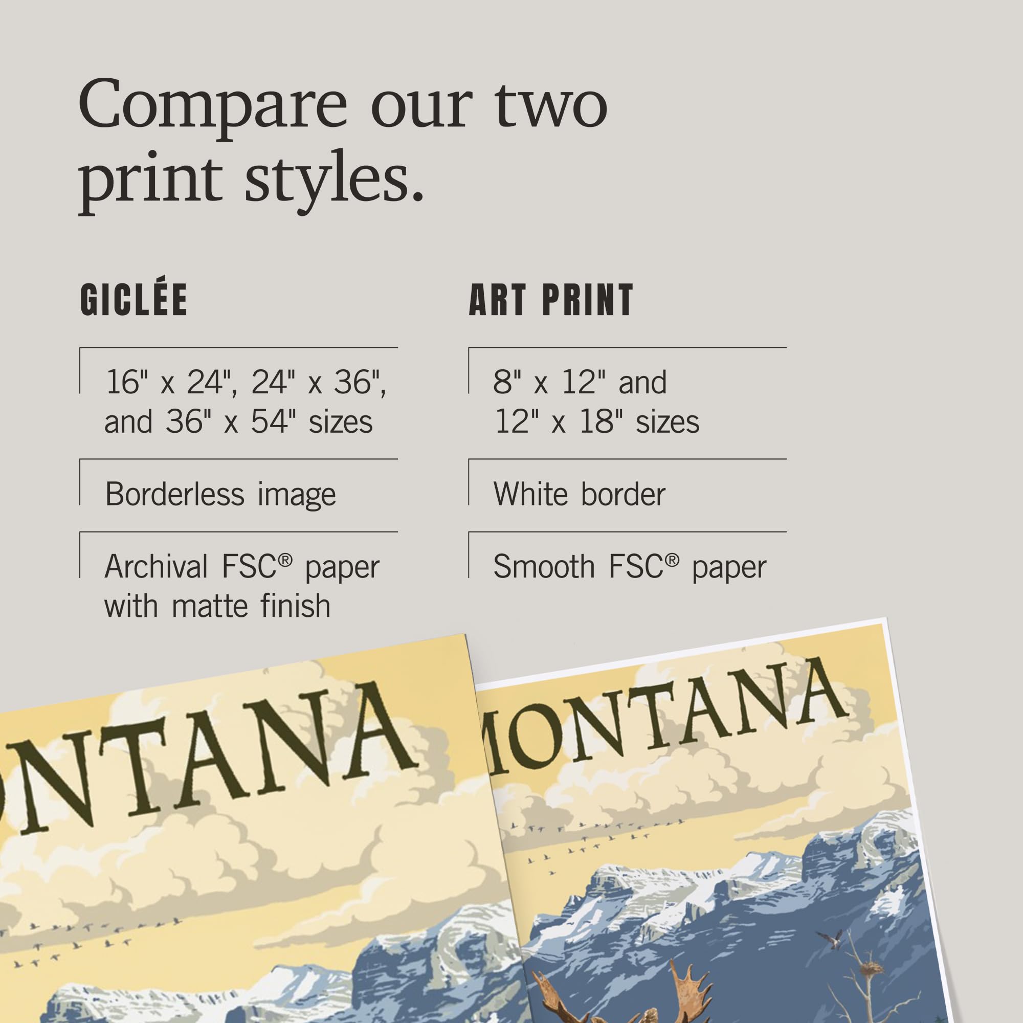 Lantern Press 16x24 Inch Giclee Art Print - Montana Landscape with Moose, Mountain and Marsh Scene - Perfect for Home Decor, Office Wall Art & Nature Lovers Gift