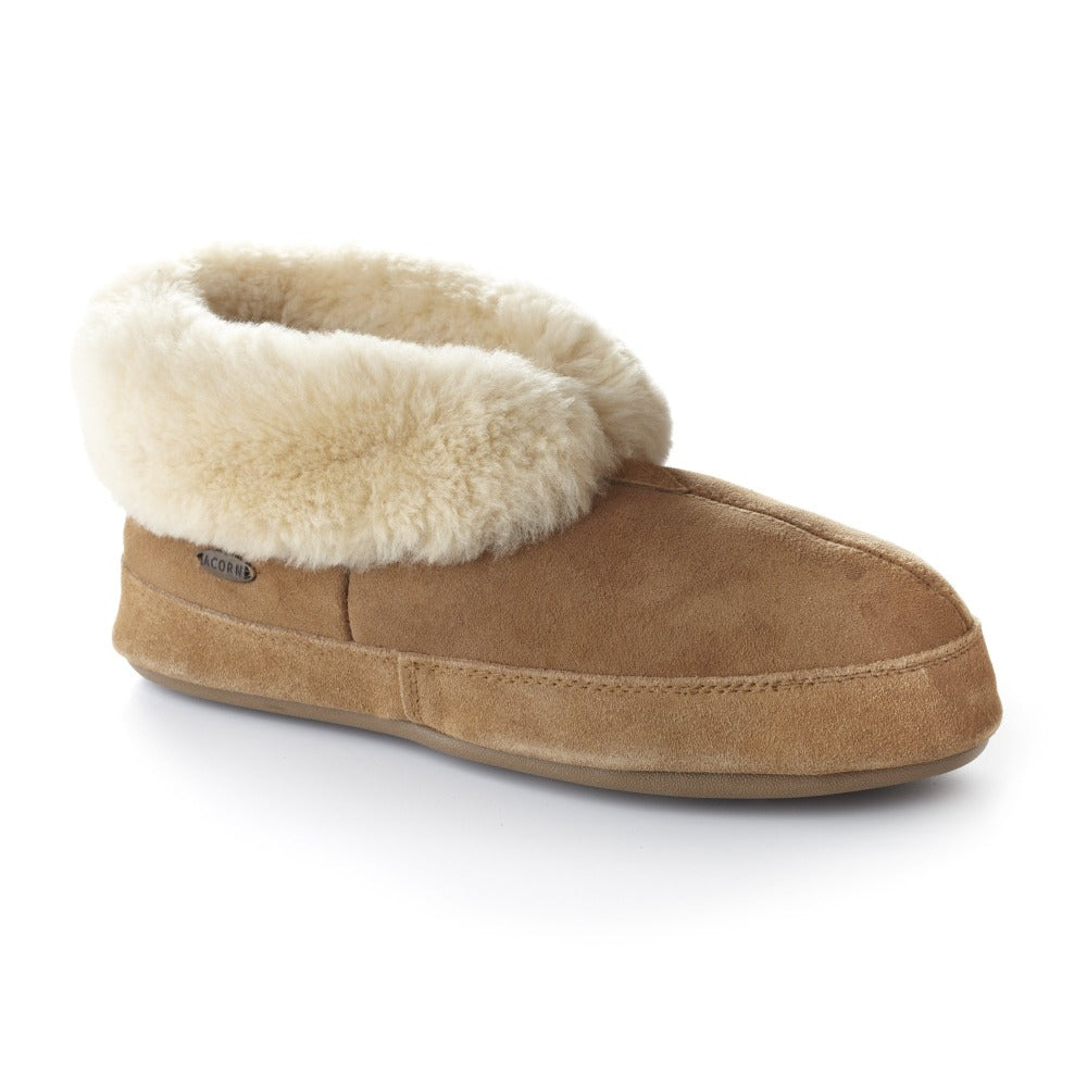 Men's Comfortable Sheepskin Bootie Slippers with Indoor/Outdoor Sole - Warm & Cozy House Shoes for Winter, Home, Office, and Casual Wear