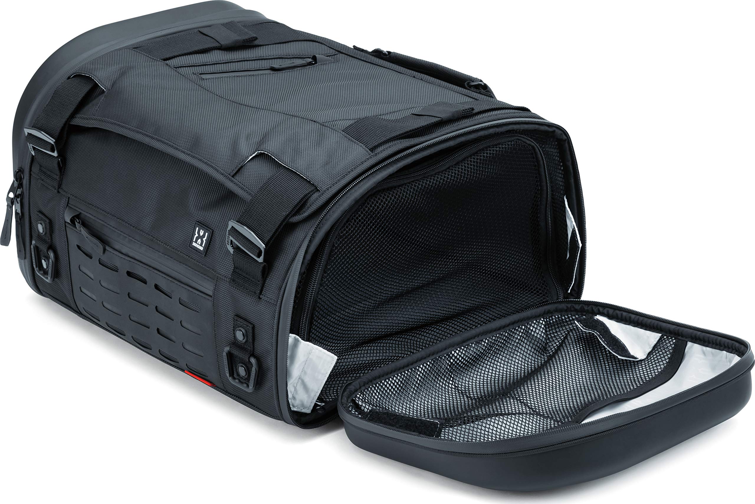 Kuryakyn 5221 XKursion XS Steward Motorcycle Travel Luggage - Waterproof Roll Bag with Sissy Bar Straps for Harley, Black - Perfect for Long Rides & Road Trips