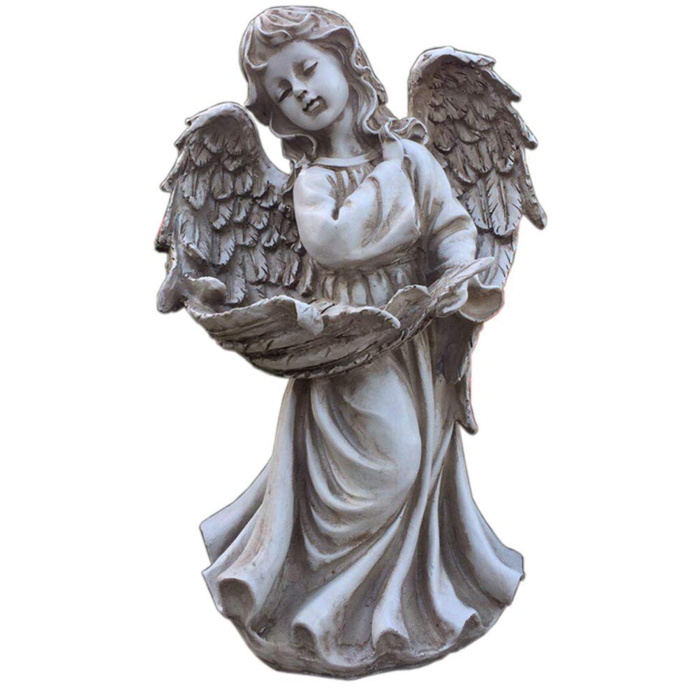 Vintage Garden Angel Statue - 13 Inch Outdoor Little Girl Sculpture for Yard & Patio Decor | Perfect for Garden, Lawn, and Home Decoration