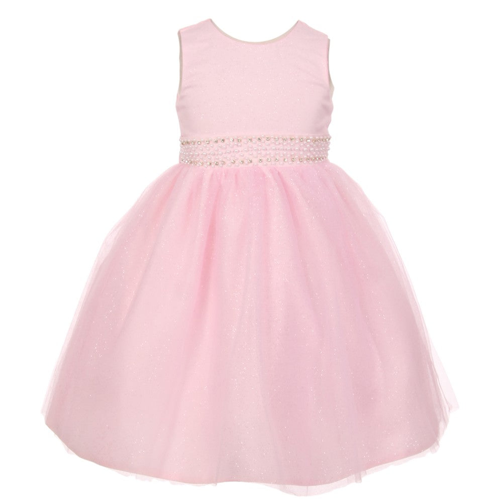 Sparkly Pink Tulle Dress with Pearls for Girls Size 10-14 | Elegant Party, Birthday, and Special Occasion Outfit