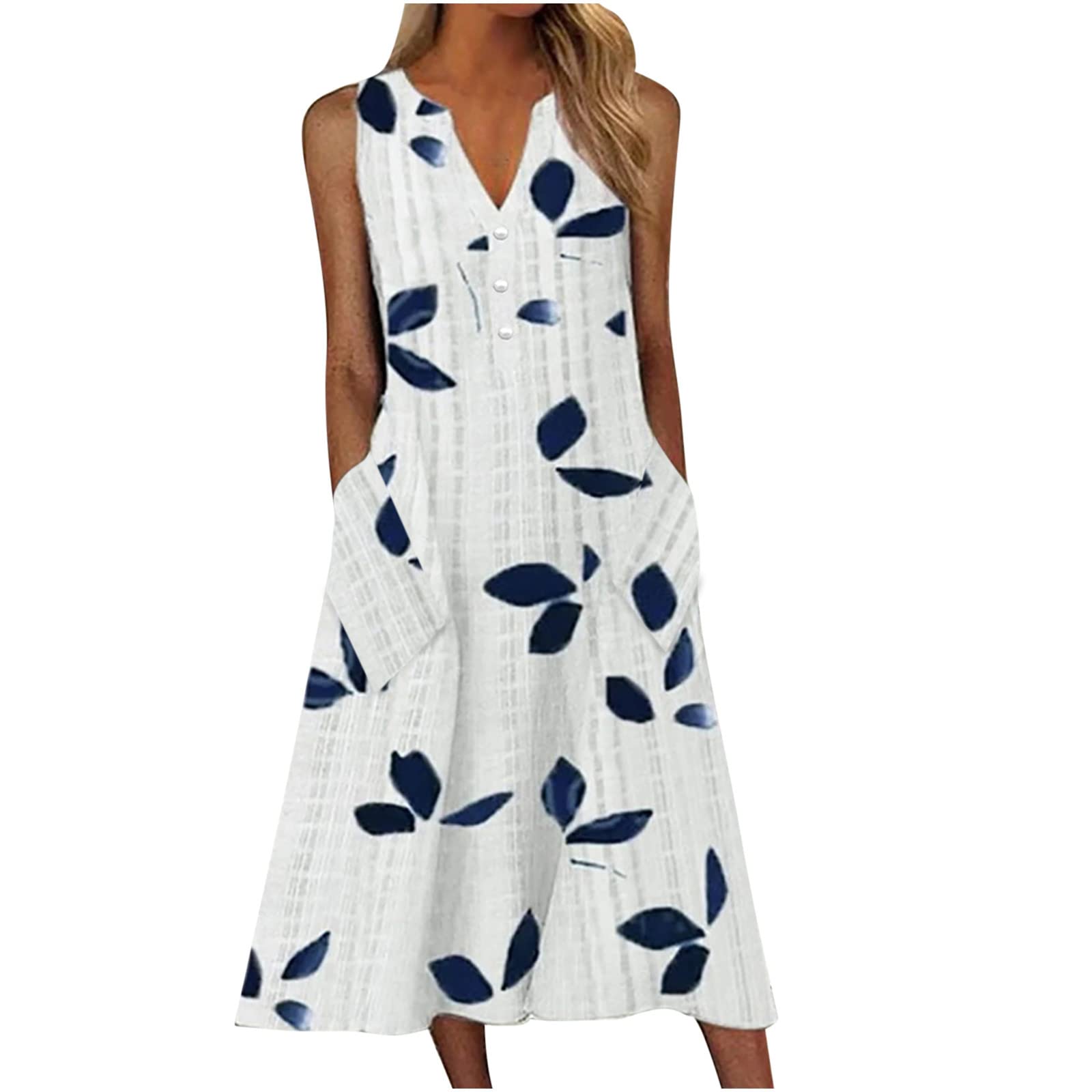 Azrian Women's Sleeveless Ruffle Tie Neck Floral Print Party Dress - High Waist Cocktail Dress for Club, Wedding & Summer Vacations
