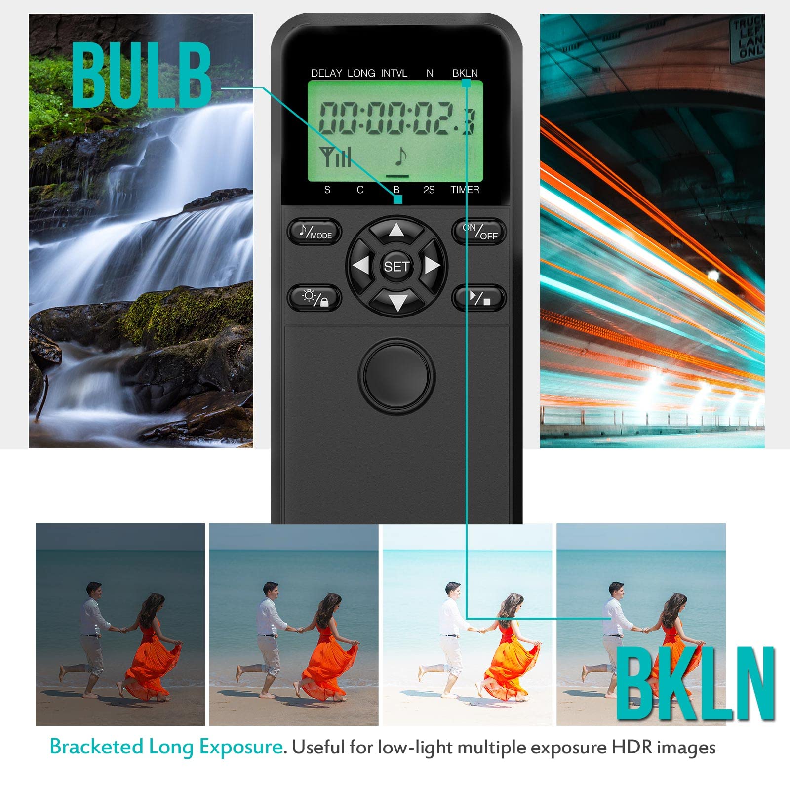 Wireless Shutter Remote Control Timer for Nikon D3 D4 D5 D6 D800 D850 DSLR Cameras - Intervalometer Replacement for Nikon MC-30A - Perfect for Time-Lapse Photography, Group Shots & Hands-Free Shooting