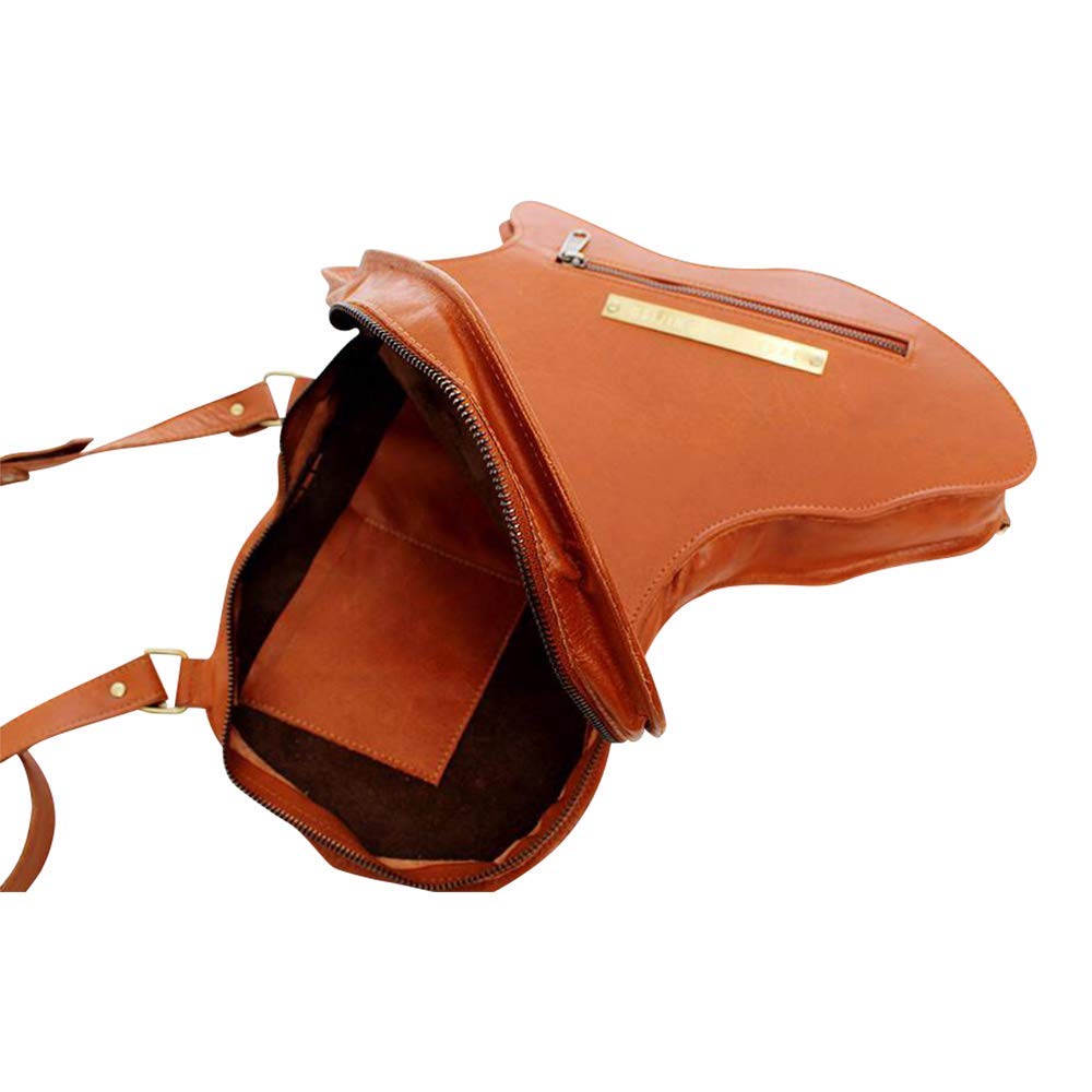 Orijin Culture AFRICA Men's Leather Backpack - Travel Crossbody Bag with Multiple Pockets & Durable Zippers | Brown Medium Size | Perfect for Hiking, Commuting & Adventure Travel