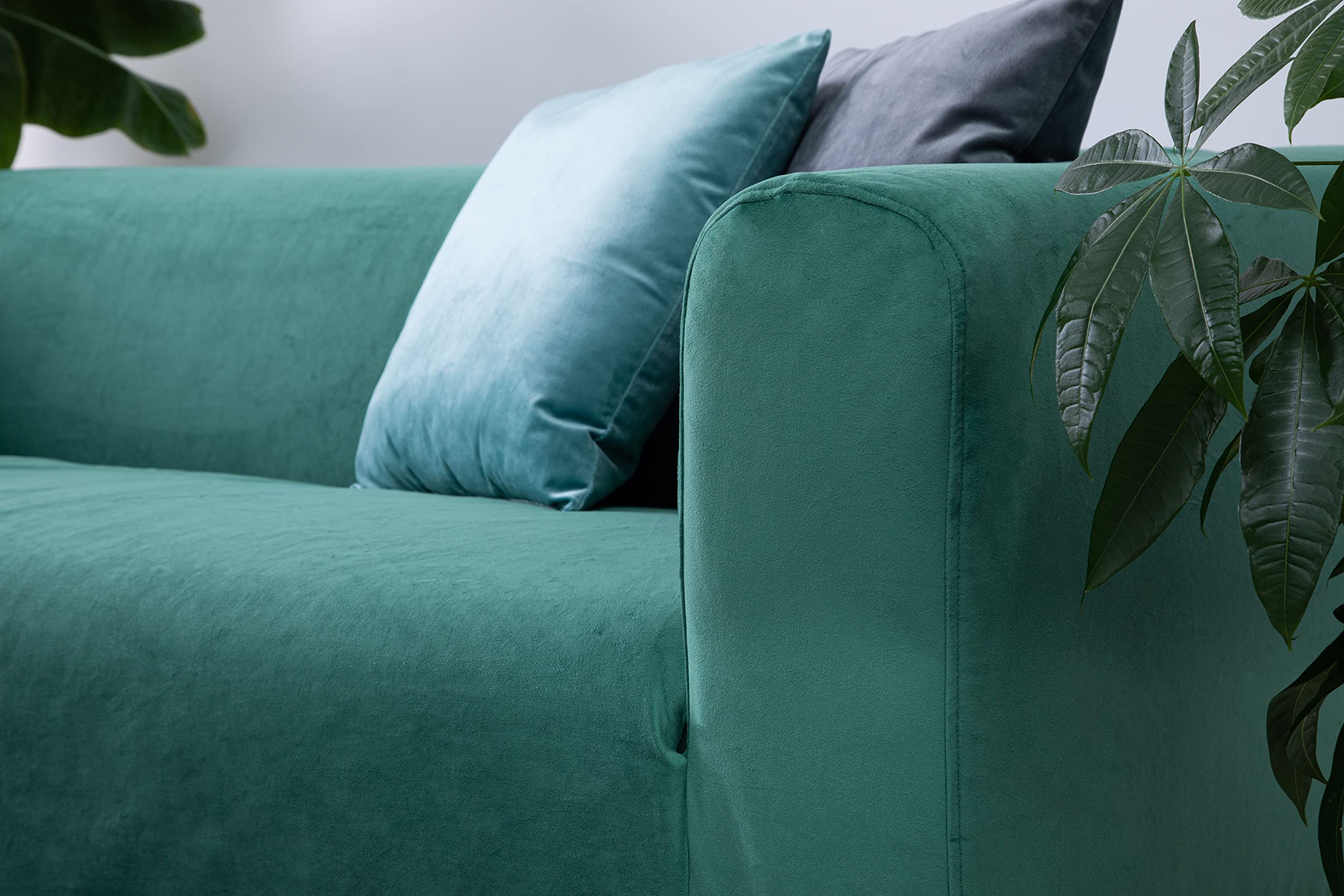 MASTERS OF COVERS Snug Fit Classic Velvet Sofa Slipcover for IKEA Klippan 2-Seater Loveseat - Green Velvet Replacement Cover | Perfect for Living Room, Bedroom & Home Decor