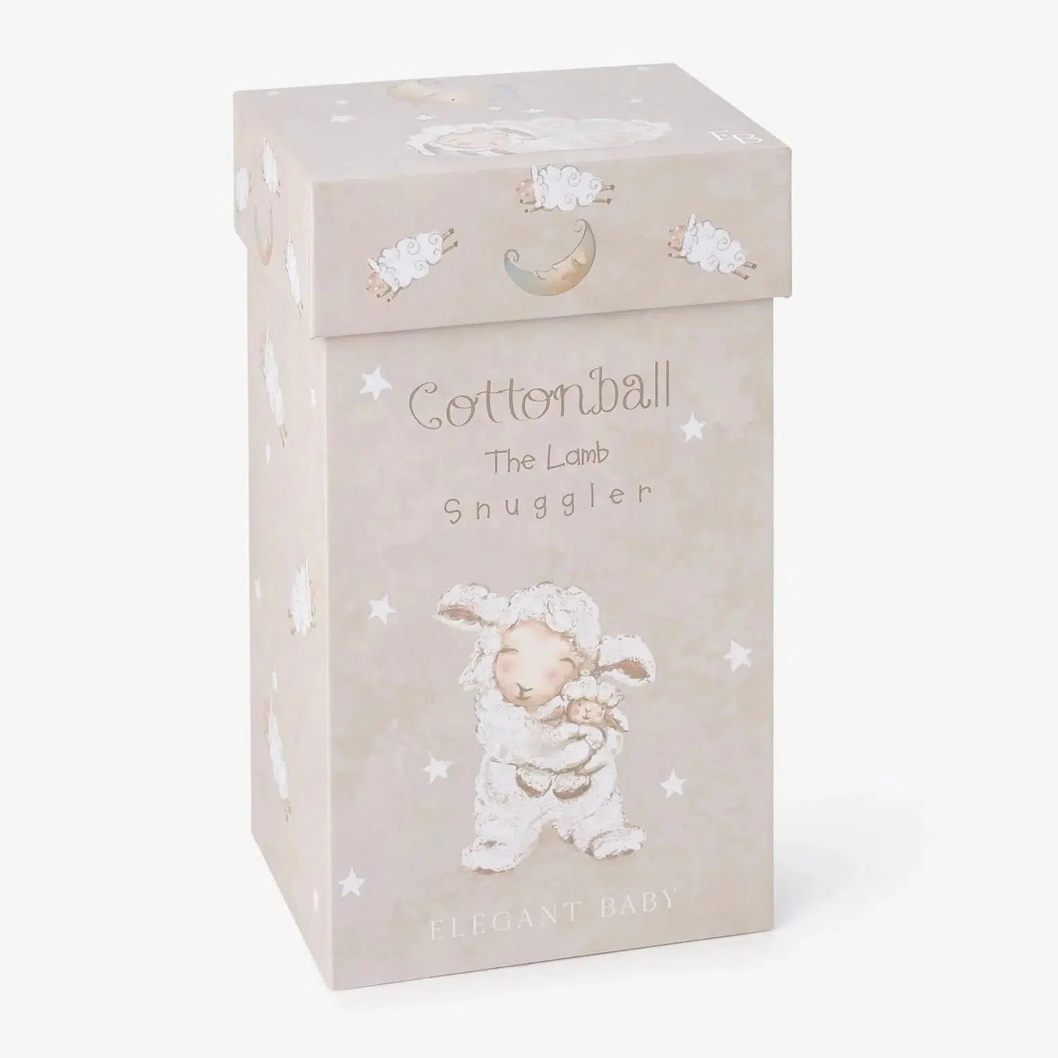 Elegant Baby Boxed Snuggle Lovey - Soft Cottonball Lamb Plush Toy for Newborns & Toddlers | Perfect for Cuddling, Nursery Decor, and Baby Shower Gifts