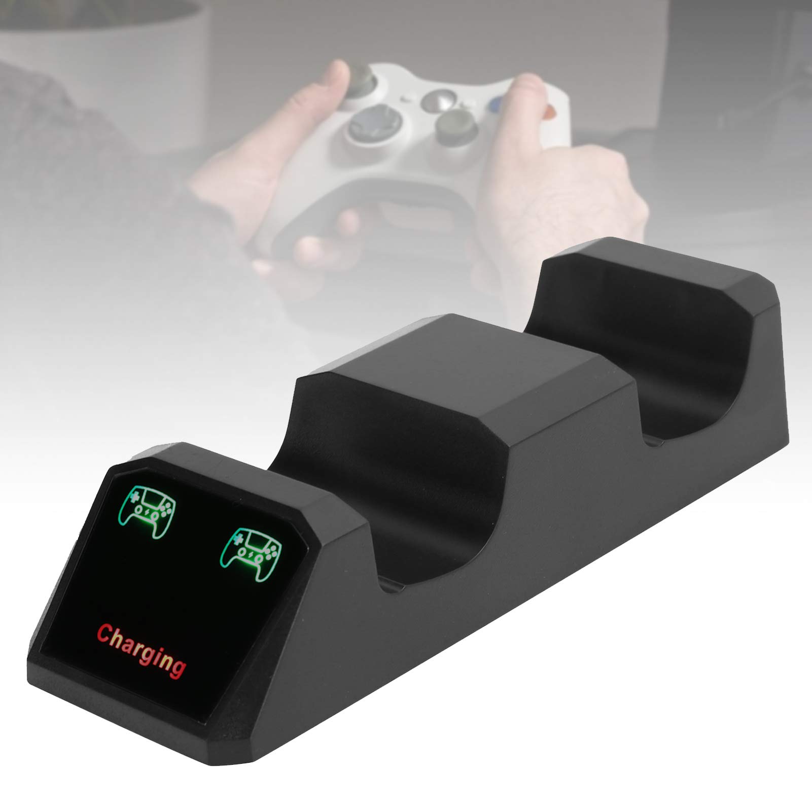 Wireless Controller Charger Dock - Dual USB Charging Station with ABS Screen Display & LED Indicator for PS5, Xbox, Nintendo Switch - Perfect for Gaming Setup & Multiplayer Sessions