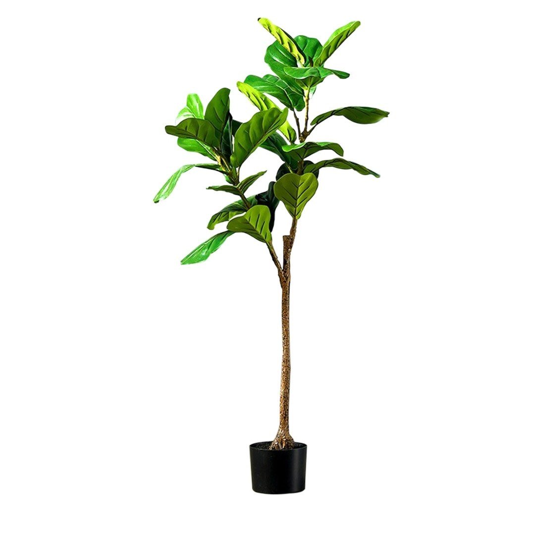 120cm Green Artificial Indoor Ficus Tree - Realistic Fake Plant for Home & Office Decoration - Perfect for Living Room, Bedroom, and Workspace Decor