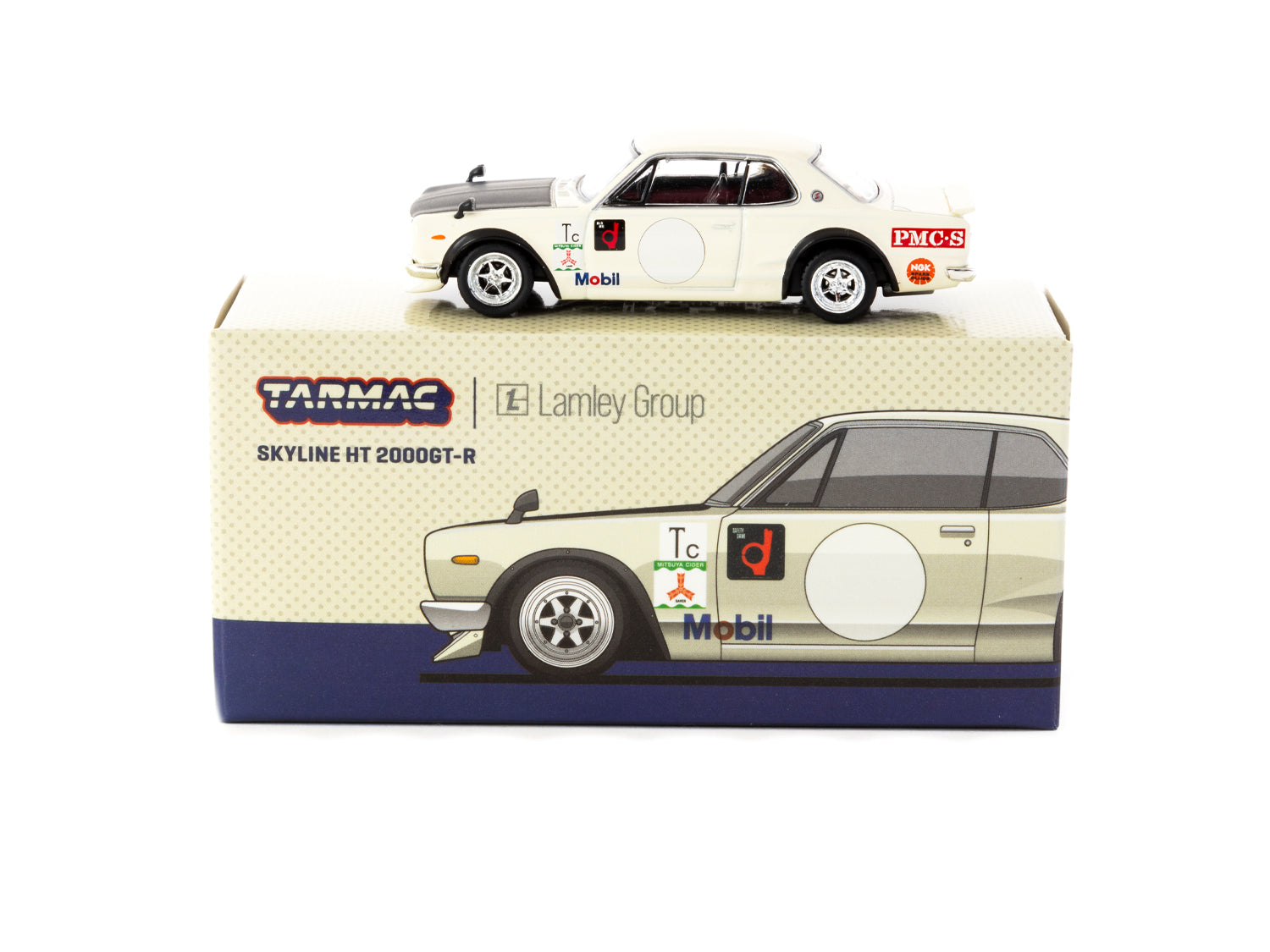 Tarmac Works 1/64 Scale Diecast Model Car - Nissan Skyline HT 2000GT-R White - Collectible Miniature Vehicle for Display & Racing - Perfect for Car Enthusiasts & Model Collectors