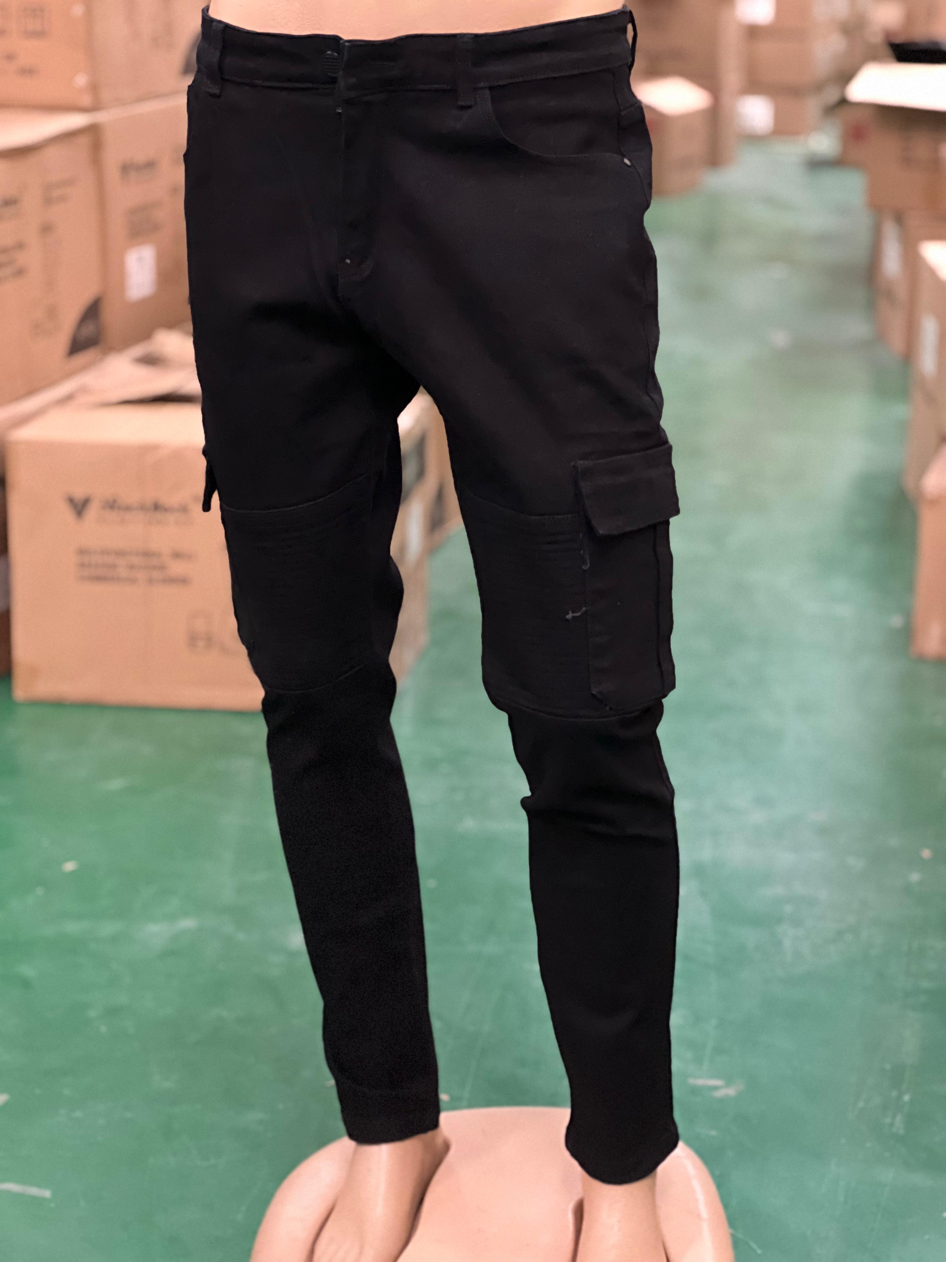 Men's Khaki Cargo Pants with Multiple Pockets - Comfortable & Durable Tactical Work Pants for Outdoor, Hiking, and Casual Wear