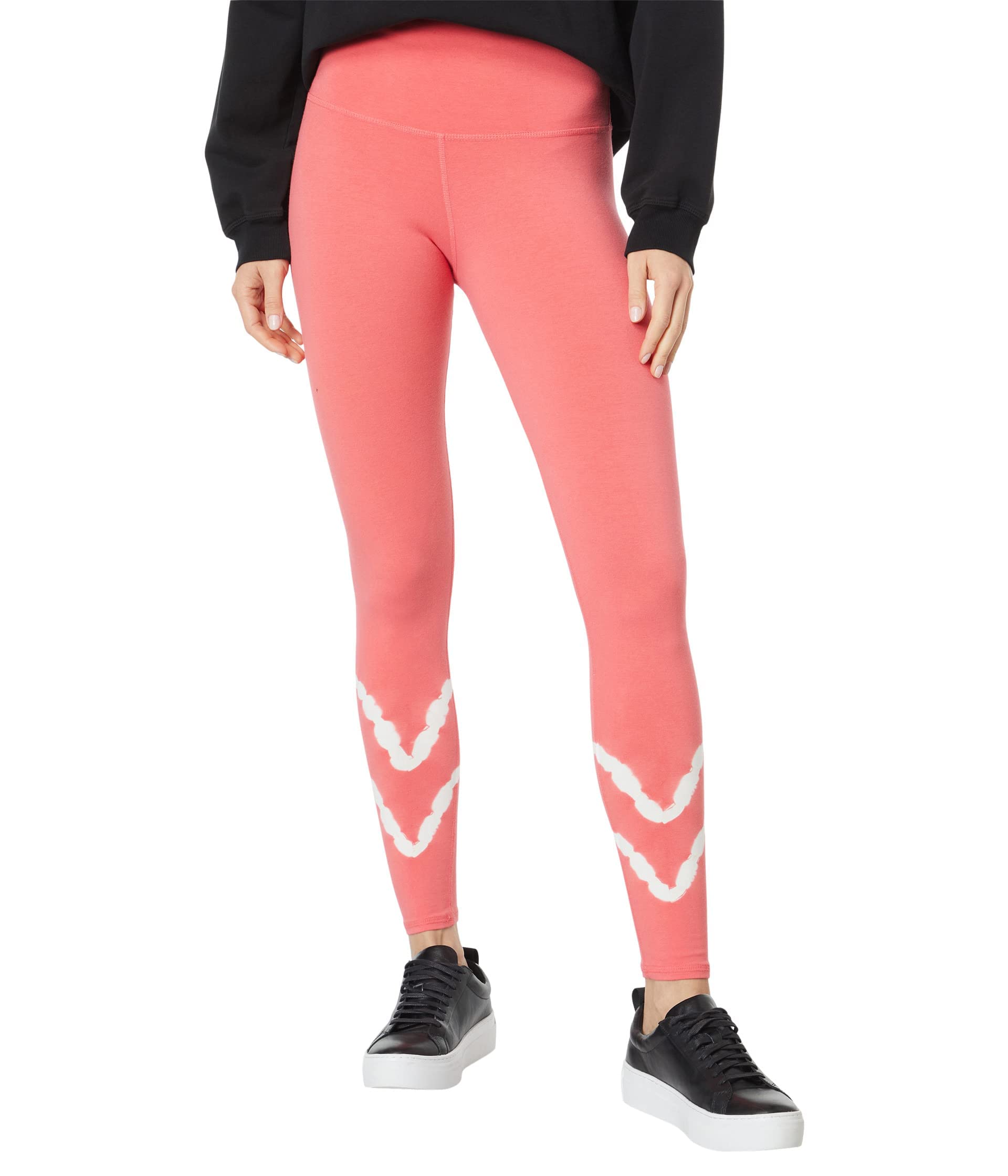 Electric & Rose Sunset Print High Waist Yoga Leggings for Women - Comfortable Workout Pants for Running, Gym, Lounge & Travel