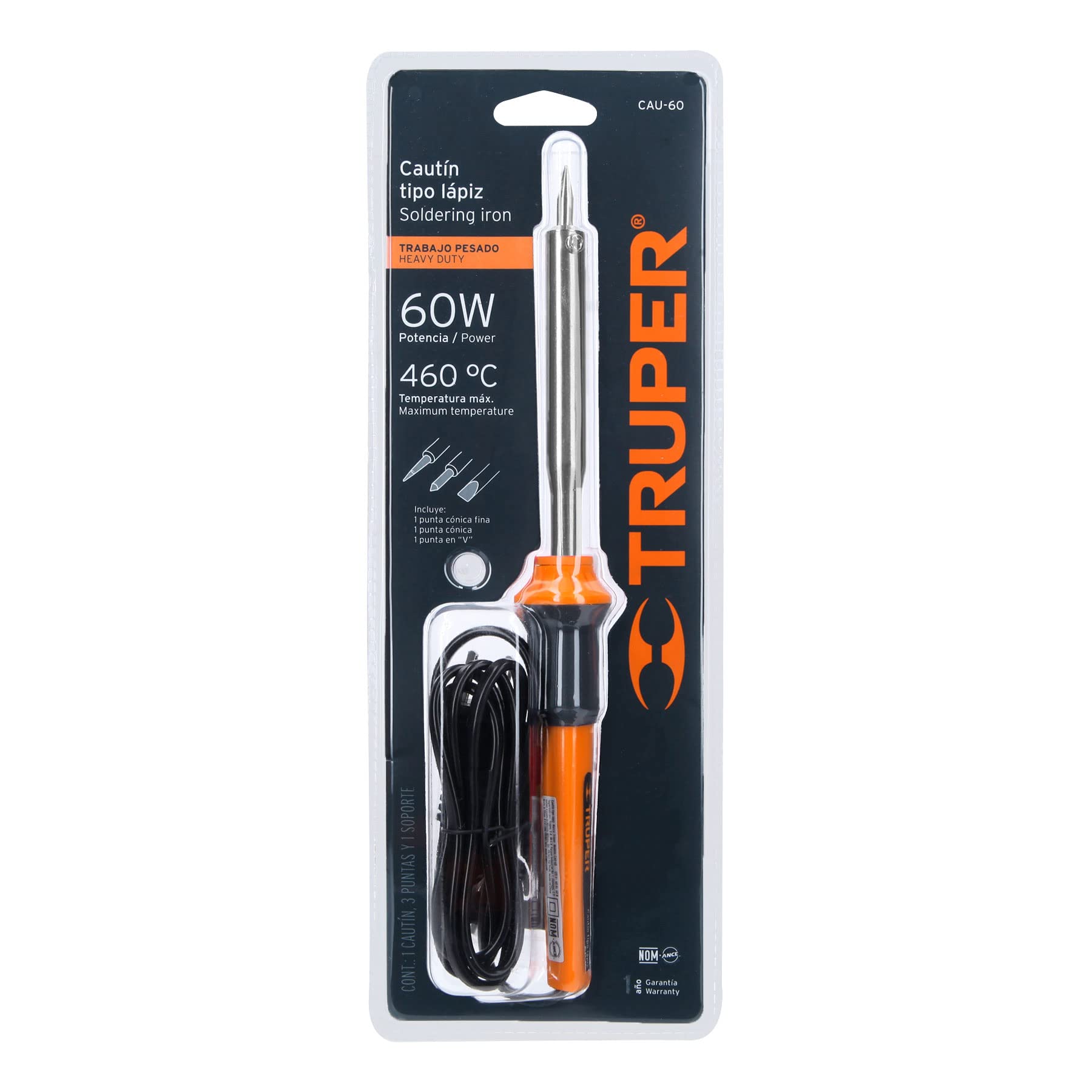 Truper CAU-60 60W Electric Soldering Iron Kit - Professional DIY Tool for Electronics Repair, Jewelry Making & Home Improvement Projects