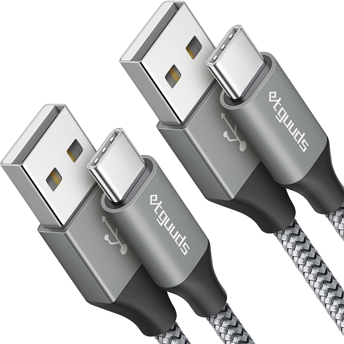 2-Pack 1M USB C to USB C Fast Charging Cable [3A, Braided] - Compatible with iPhone 15 Pro, Samsung Galaxy S23/S22/S21/S20/S10/S9/A15/A50/A55, Xiaomi, LG - Durable Charger Cord for Home, Office & Travel