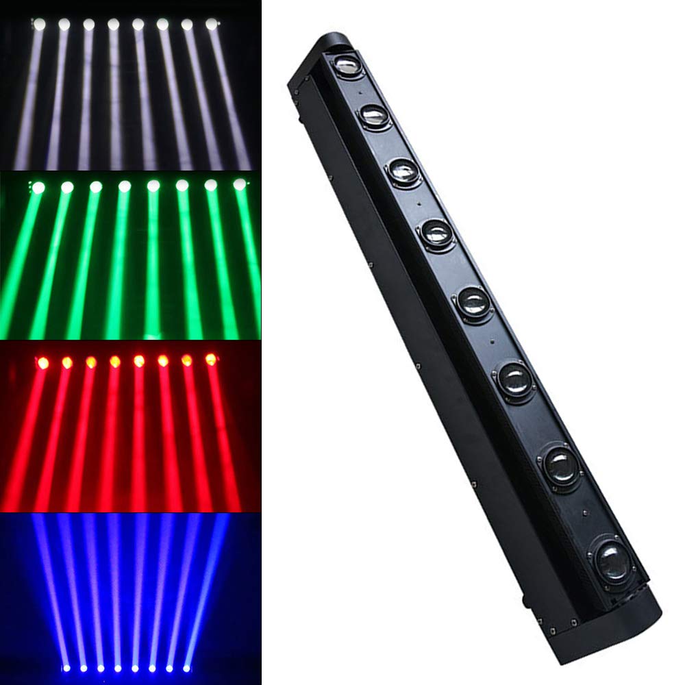 LOYALHEARTDY 8x10W RGBW LED Moving Head Stage Light - DMX Control Strobe Beam Disco Party DJ Lights for Music Festival, Bar, Event, Concert, Club & KTV | Perfect for Stage Performances, Nightclubs and Live Events