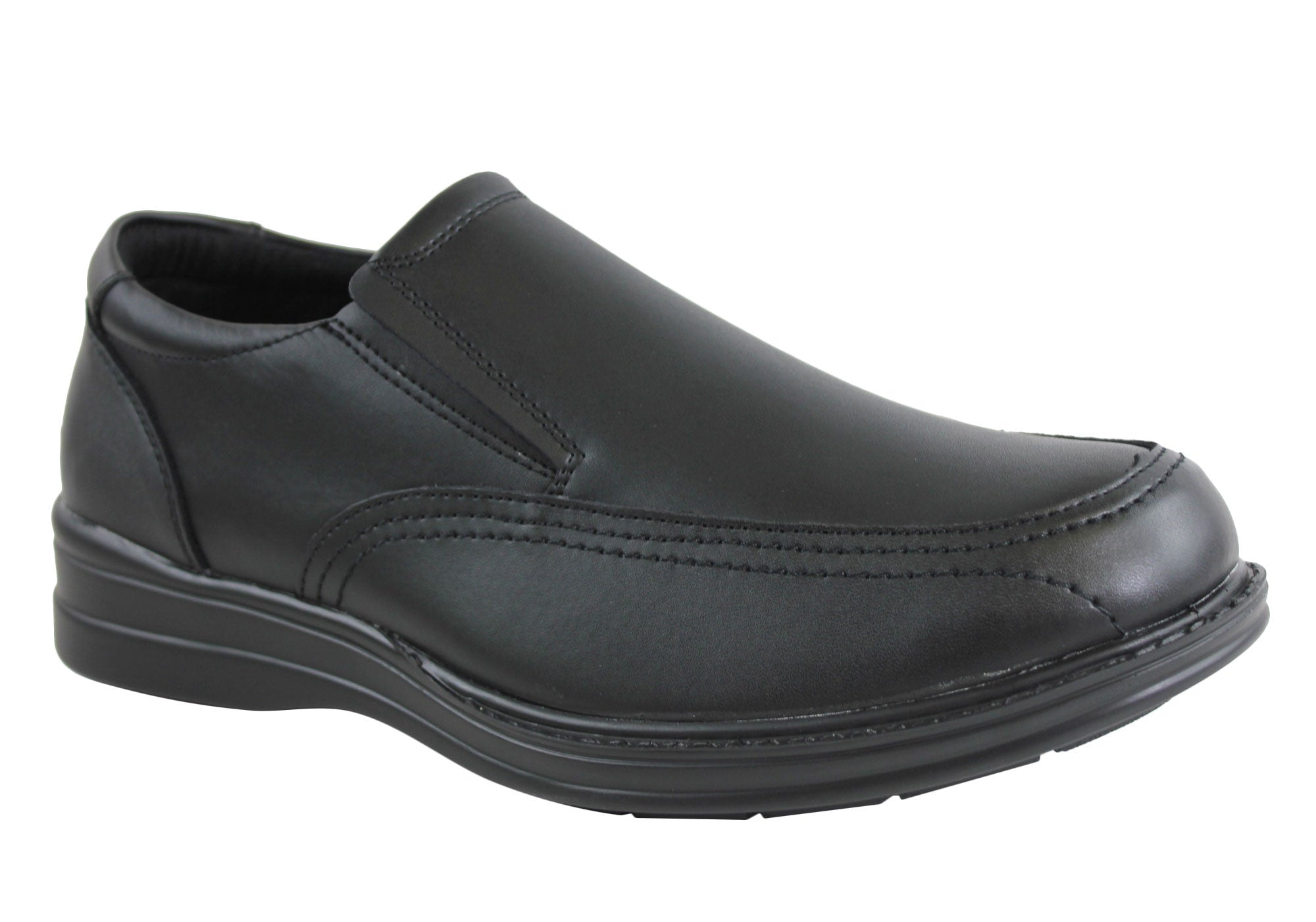 Grosby Men's Genuine Leather Comfort Shoes - Slip On Casual Loafers for Walking, Office & Travel