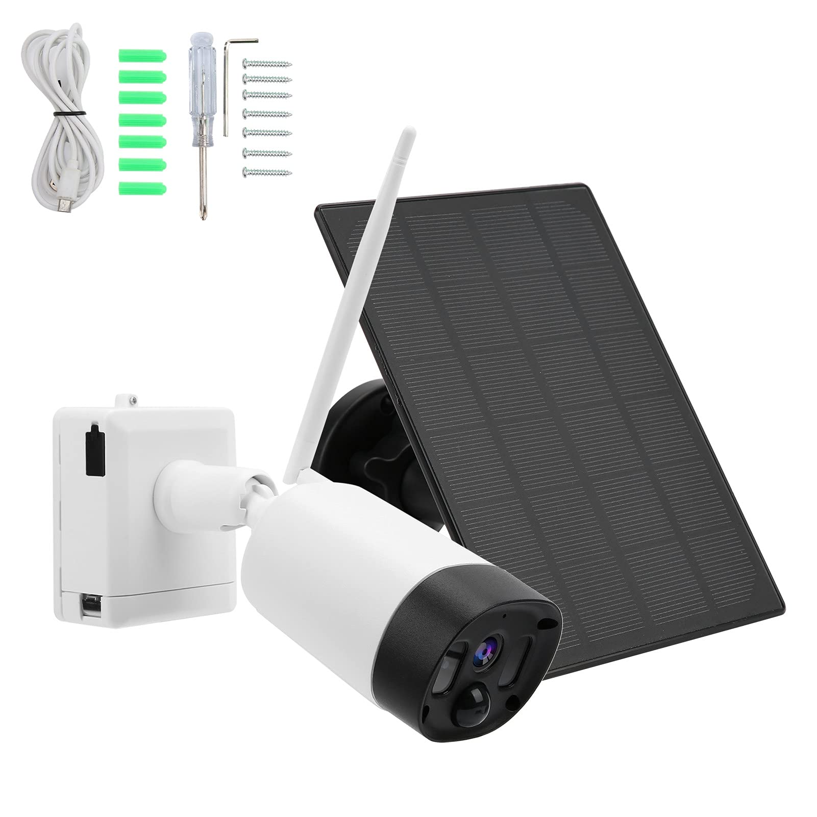 Solar Powered Wireless Security Camera with Cloud Storage & Real-Time Voice - Outdoor/Indoor Home Surveillance System for Day & Night Monitoring