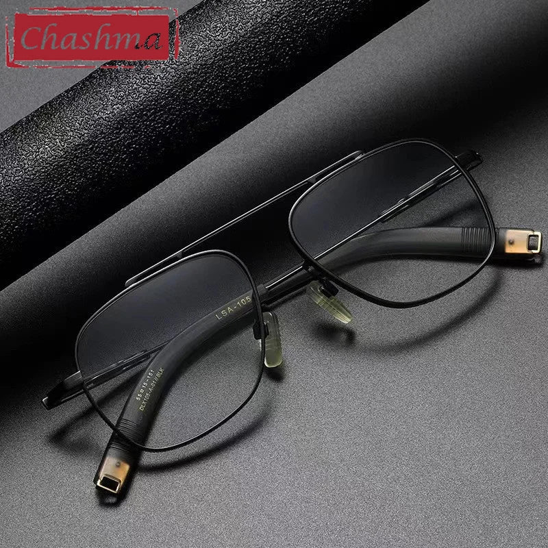 Unisex Titanium Full Rim Square Eyeglasses 44105 - Stylish & Durable for Men & Women - Perfect for Reading, Work & Fashion Accessories