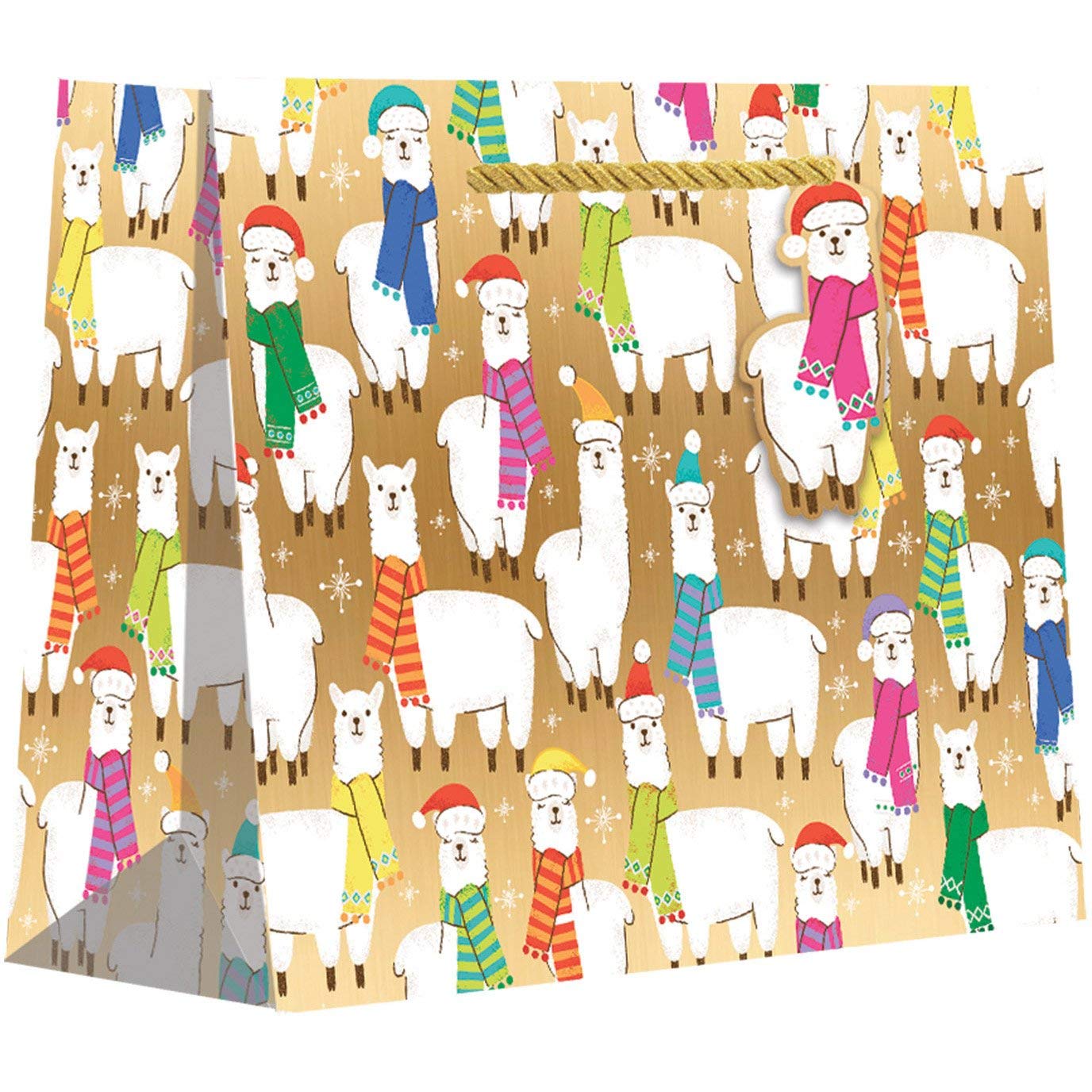 JILLSON & ROBERTS 30-Pack Colorful Llama Party Favor Bags with Foil Accents - Large Gift Bags for Birthday Party, Baby Shower & Holiday Celebrations