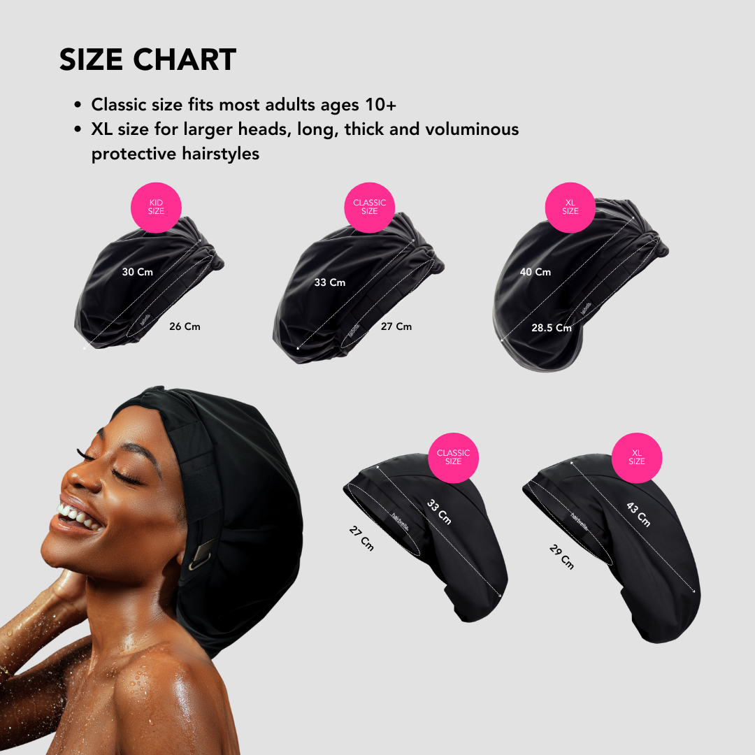 Waterproof Adjustable Shower Cap with Satin Lining - Hairbrella for Wet Hair Protection | Perfect for Bathing, Swimming & Salon Visits