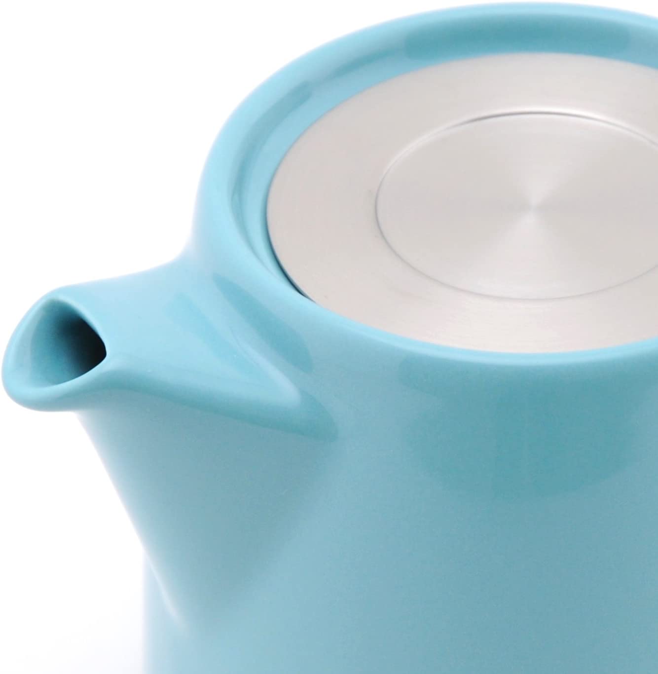 FORLIFE Stump Teapot with SLS Lid & Removable Infuser - 18oz Ceramic Tea Pot, Turquoise - Perfect for Loose Leaf Tea, Herbal Tea & Iced Tea Brewing at Home or Office