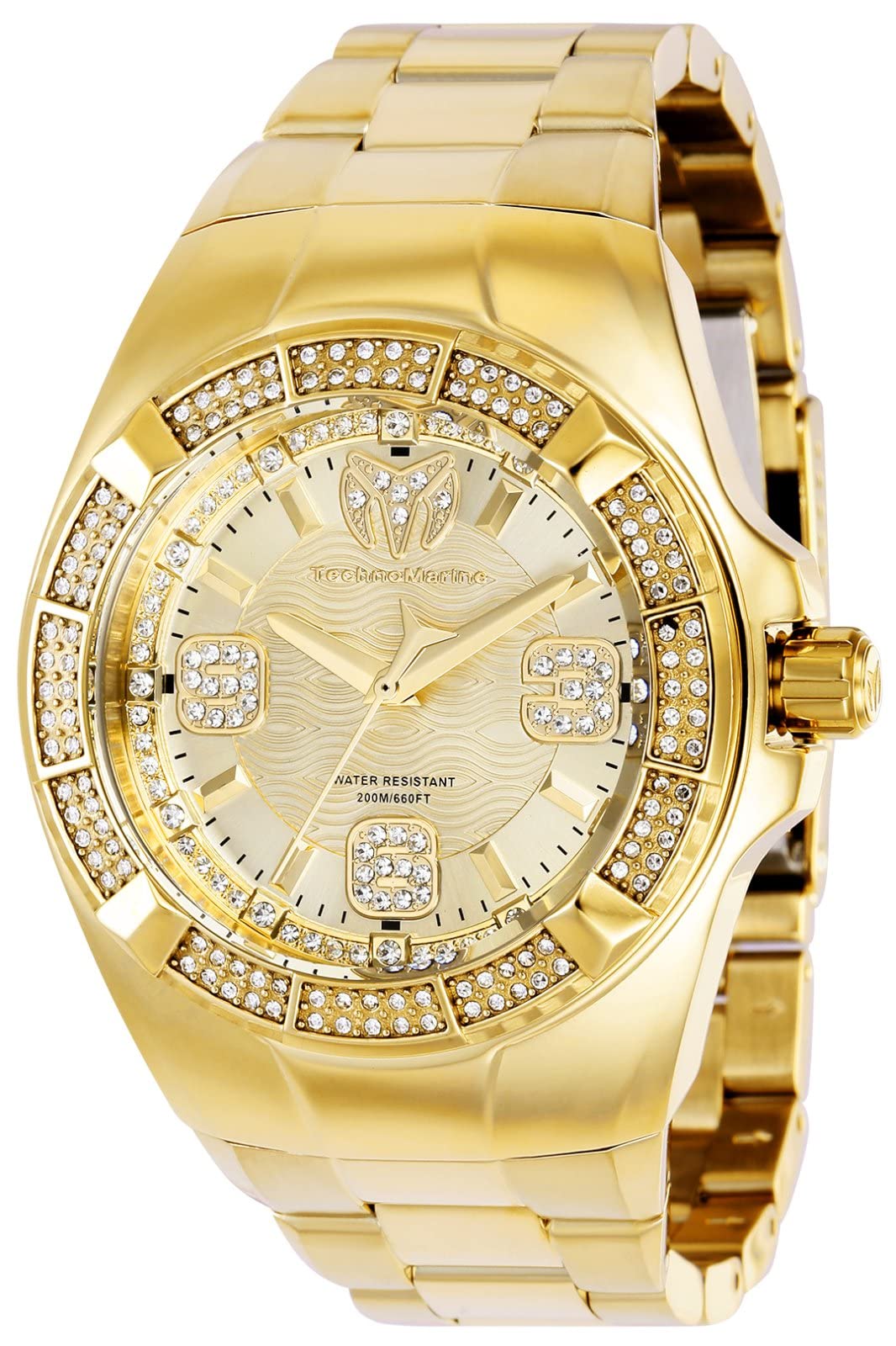 Technomarine Cruise Quartz Gold Dial Men's Watch TM-121109 - Luxury Waterproof Watch for Diving, Swimming & Formal Occasions