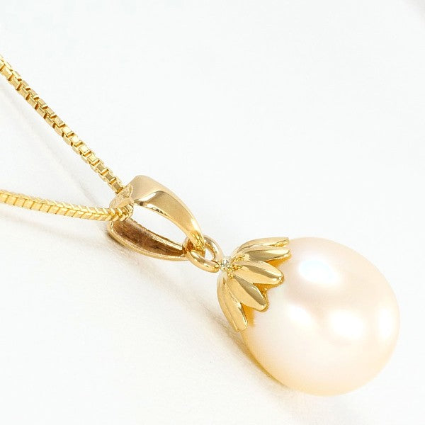 18K Yellow Gold Pearl Necklace for Women - Elegant Bridal Jewelry & Wedding Gift - Perfect for Anniversaries, Parties & Special Occasions