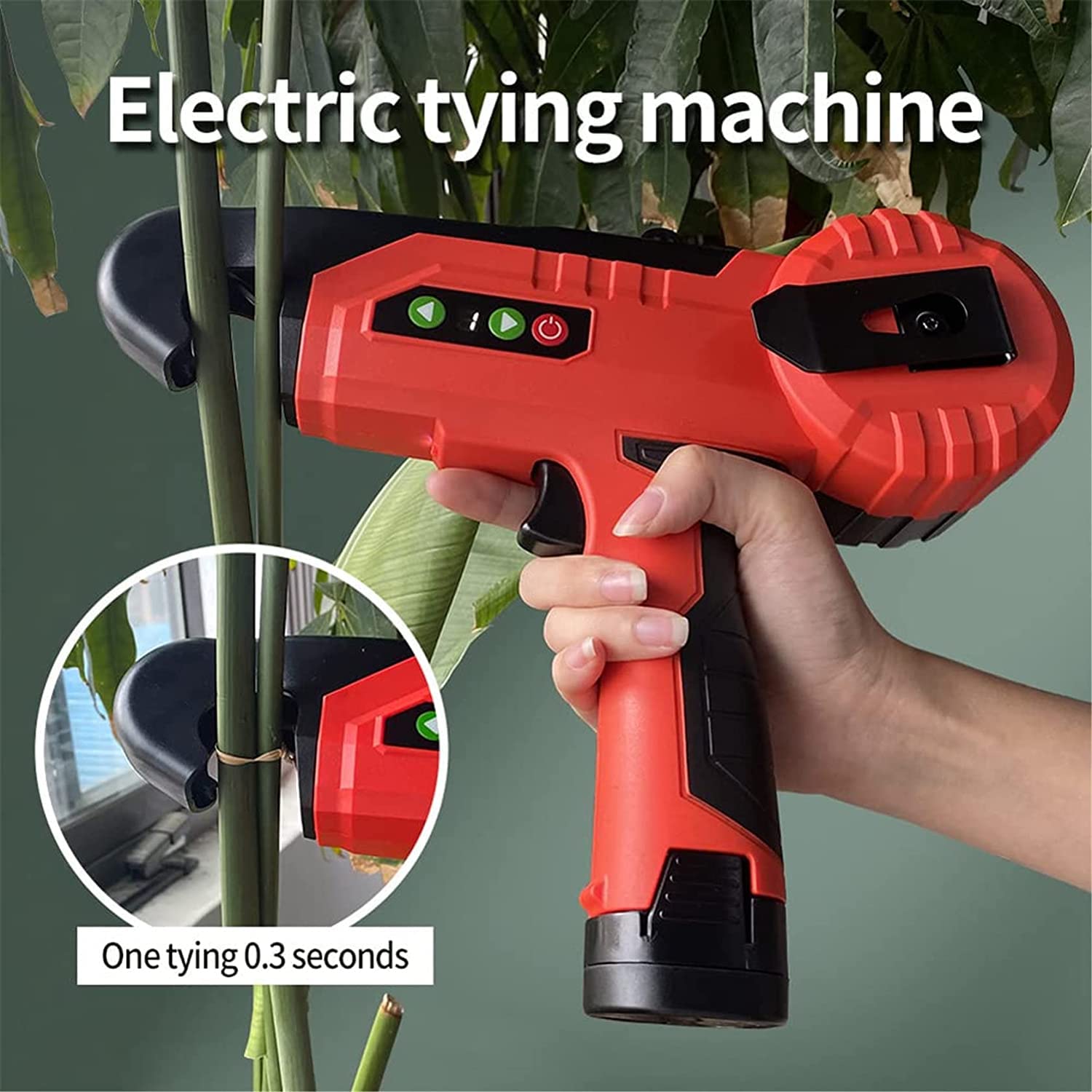 Electric Plant Tying Machine - Fully Automatic Commercial Tomato & Cucumber Vine Tying Tool for Grapes, Flowers, Fruits and Vegetables | Perfect for Greenhouse, Vineyard and Home Garden Use