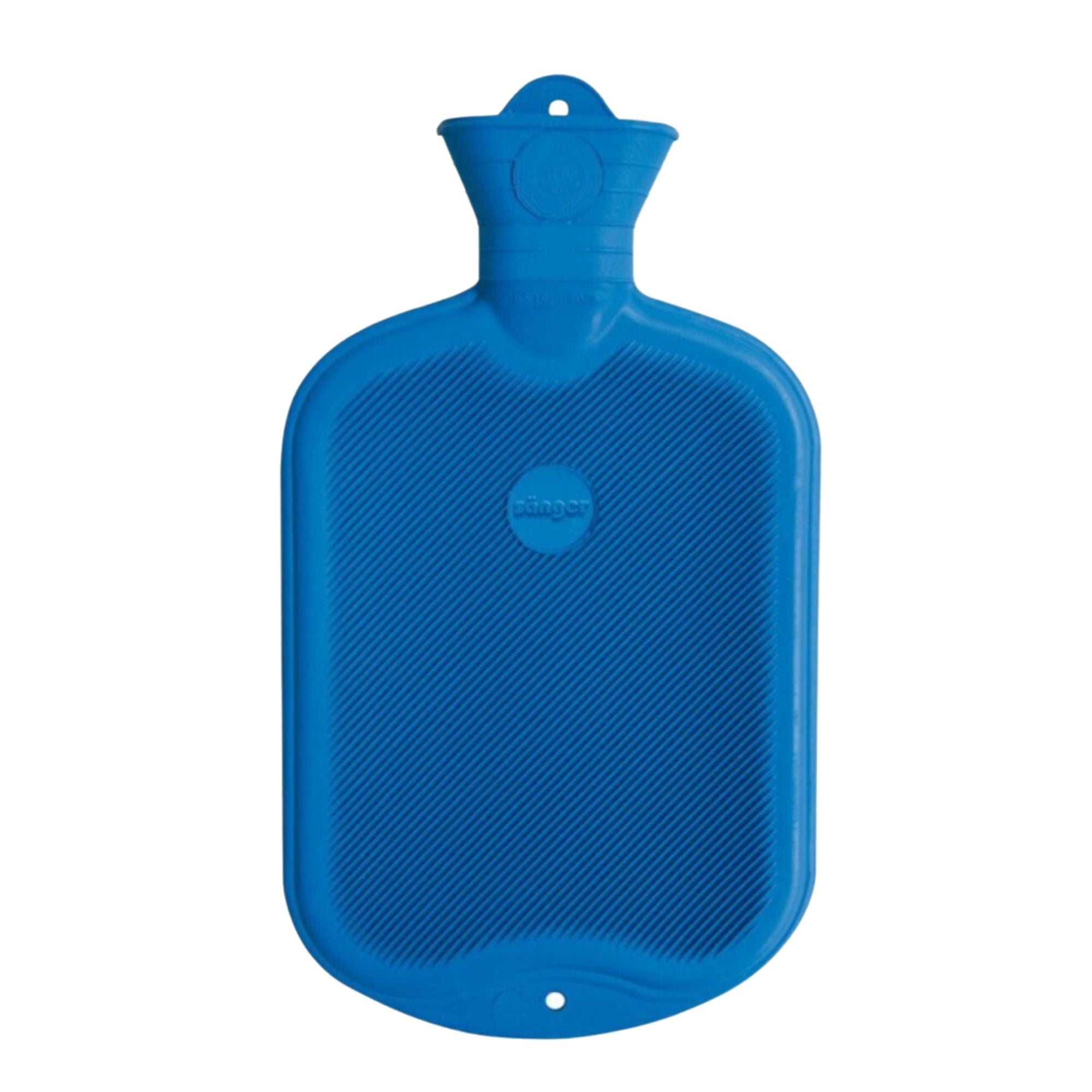 2L Dark Blue Sanger Hot Water Bottle for Pain Relief - Long Lasting Warmth for Cold Nights, Menstrual Cramps & Muscle Soreness - BPA Free Rubber Hot Water Bag for Bed, Sofa & Travel