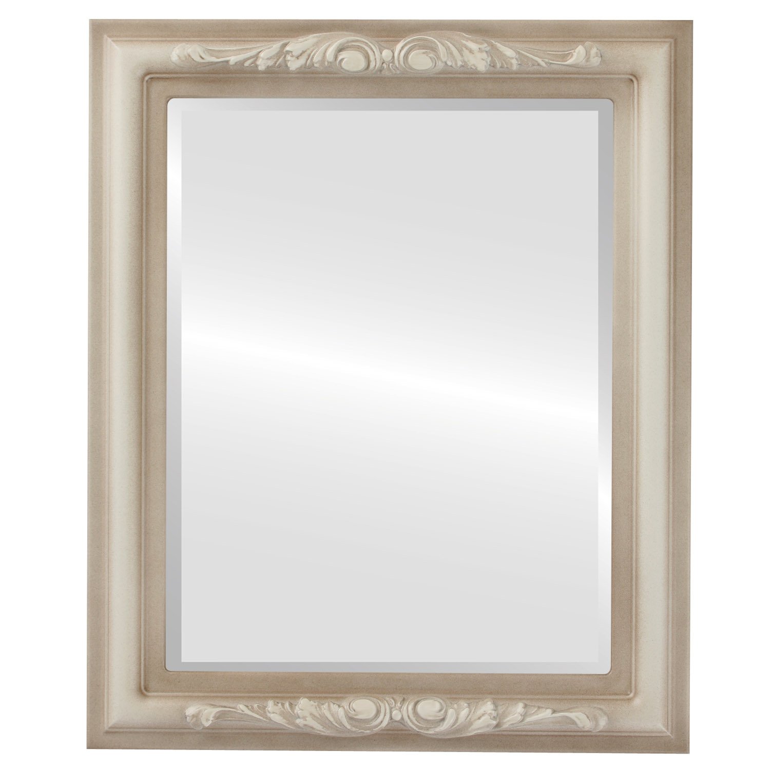 Florence Style Rectangle Beveled Wall Mirror - Taupe 16x20 Inches - Elegant Home Decor for Living Room, Bedroom & Entryway