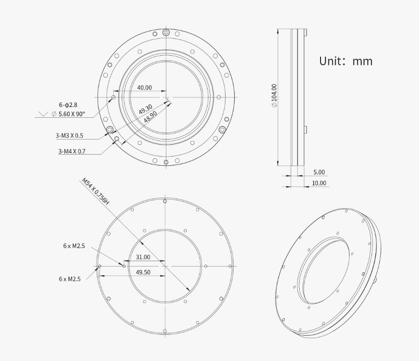 Zwo M54 Tilter - High Precision Camera Lens Adapter for Astrophotography & Macro Photography | Perfect for Telescopes, DSLR & Mirrorless Cameras | Durable CNC Aluminum Construction