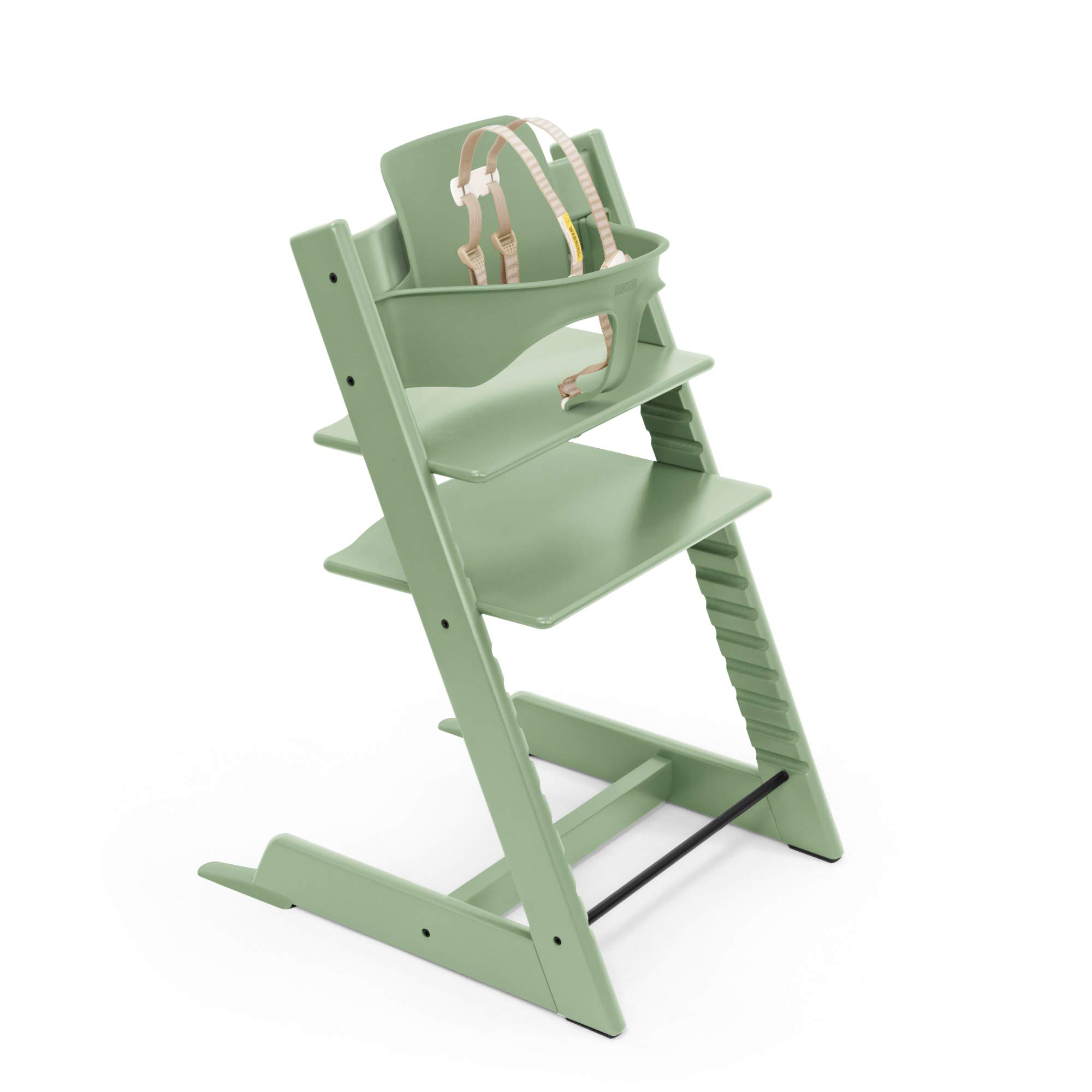Stokke Tripp Trapp Adjustable Wooden High Chair for Babies & Toddlers - Moss Green with Baby Seat & Safety Harness | Perfect for Dining, Feeding & Learning at Home