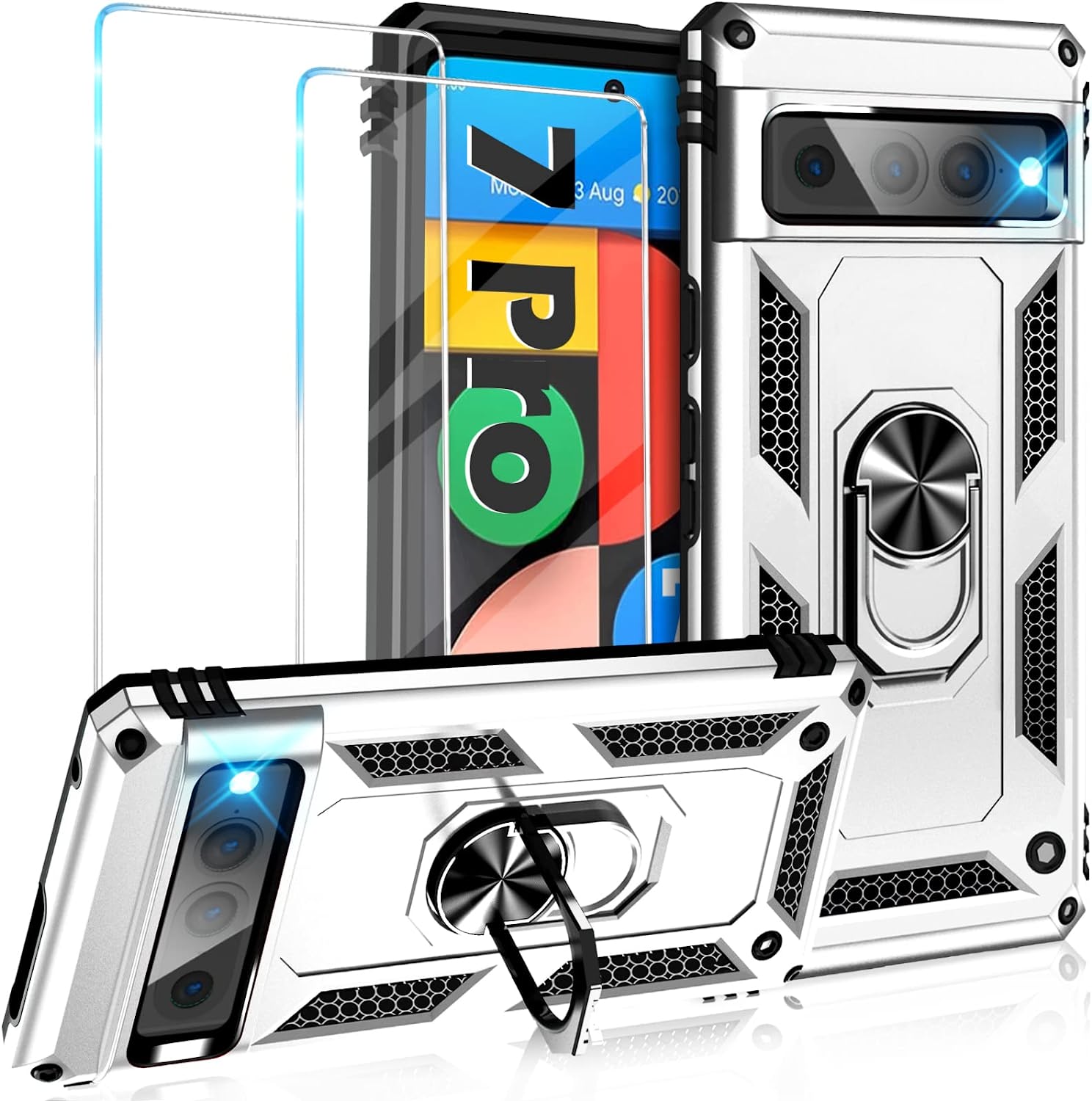Google Pixel 7 Pro Case with Screen Protector - Military Grade Shockproof Protective Phone Cover in Green - Perfect for Outdoor Adventures & Daily Protection