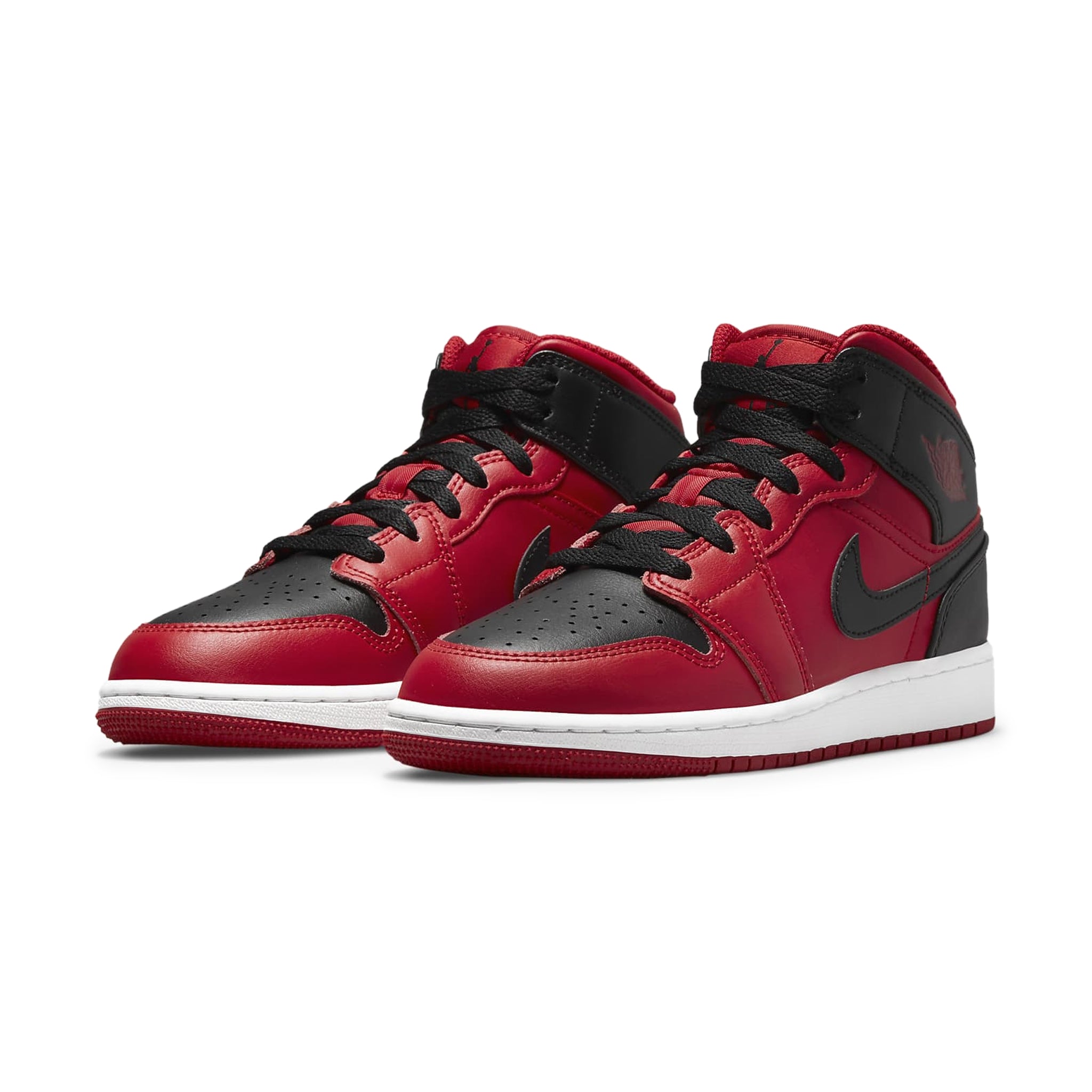 Air Jordan 1 Mid Reverse Bred (GS) - Kids' Basketball Shoes for Boys & Girls - Perfect for School, Sports & Casual Wear