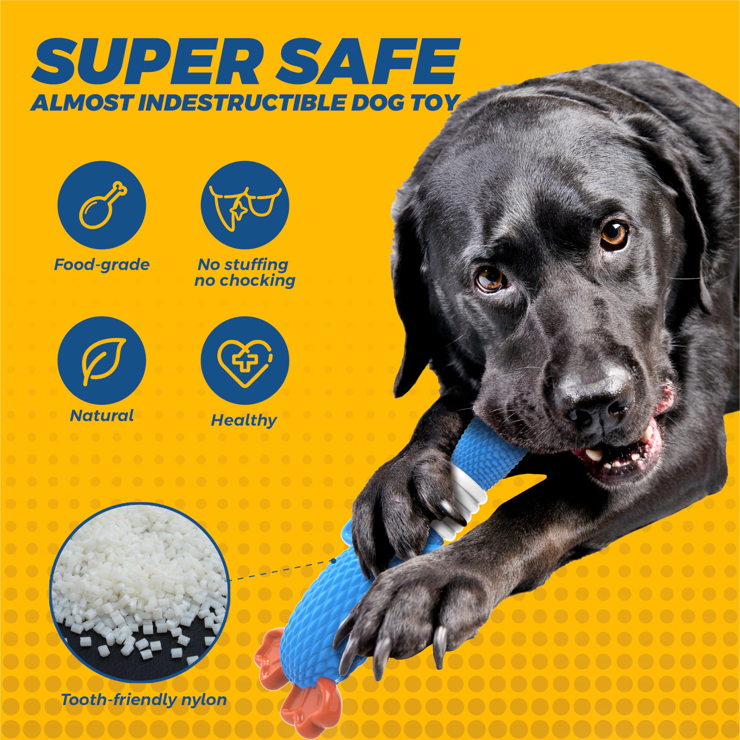**Vitscan Upgraded Nylon Dog Chew Toys for Aggressive Chewers – Durable & Indestructible Chew Bone for Large & Medium Breed Dogs – Perfect for Teething, Playtime & Training**