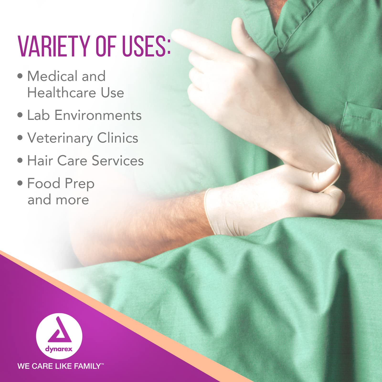 Dynarex Sterile Powder-Free Latex Surgical Gloves | Disposable Medical Exam Gloves | Size 6 (200 Pairs/Case) | Ideal for Healthcare, Dental, Tattoo & Food Service Professionals