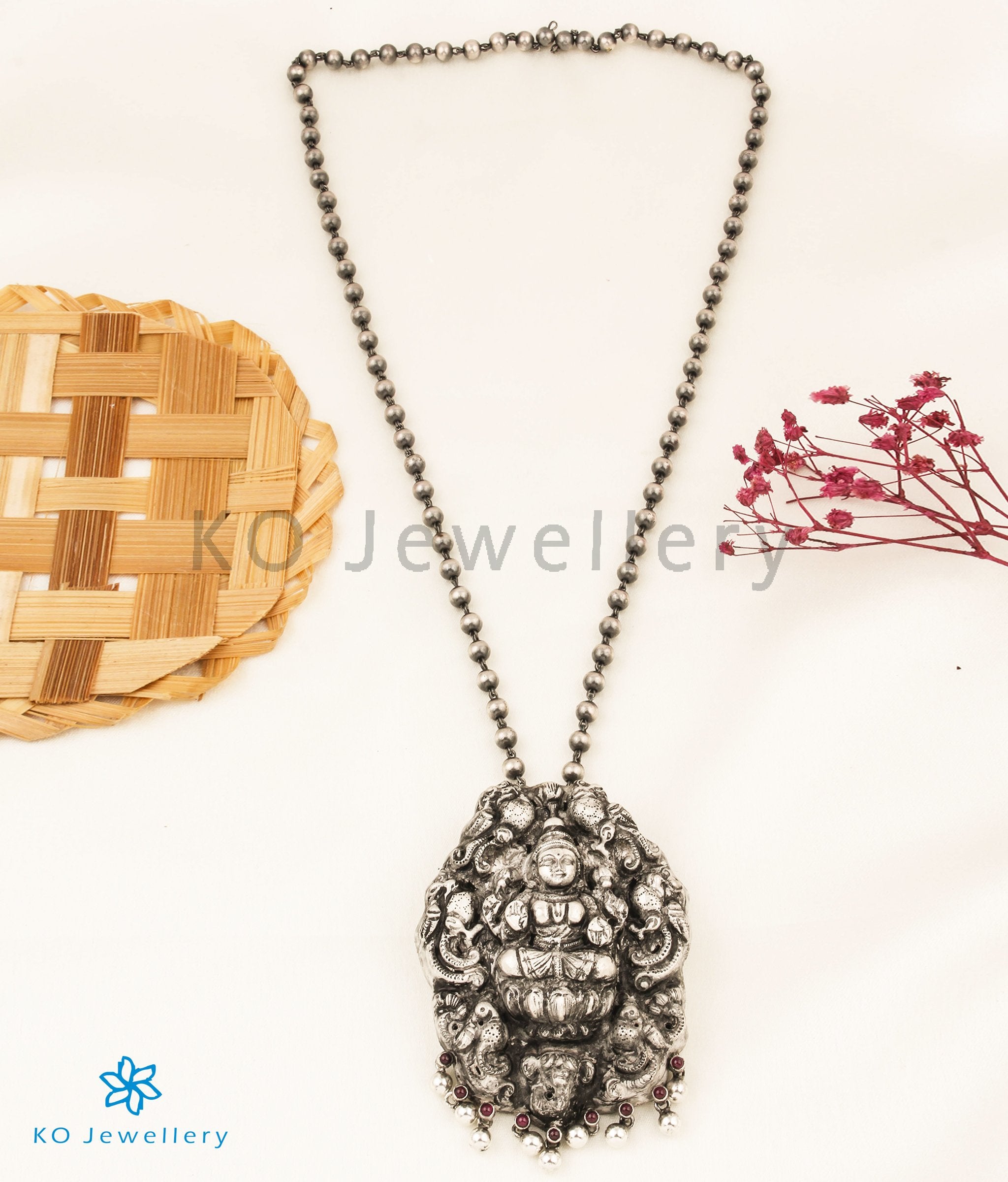 Exquisite Silver Lakshmi Necklace for Women - Authentic Indian Jewelry for Weddings, Festivals & Spiritual Occasions