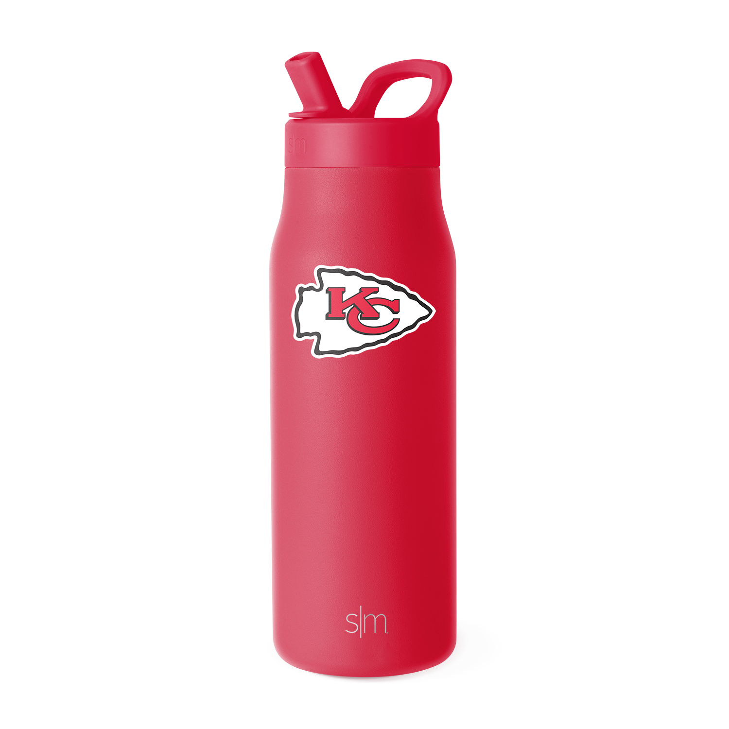 NFL Team Logo Insulated Water Bottle with Manual Straw Lid - Perfect for Sports, Gym, and Outdoor Activities