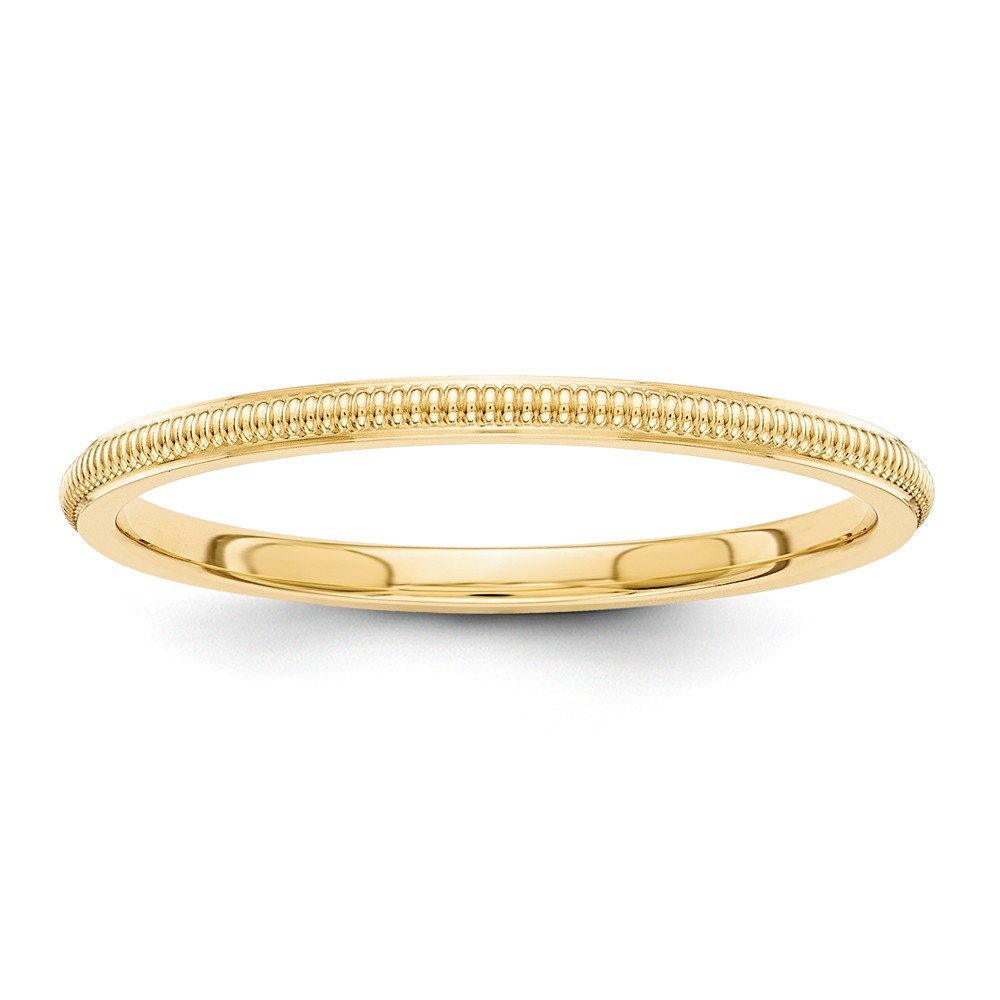 Roy Rose 14k Gold 1.5mm Milgrain Wedding Band Ring for Women - Elegant Thin Stackable Ring for Bridal, Anniversary, or Everyday Wear