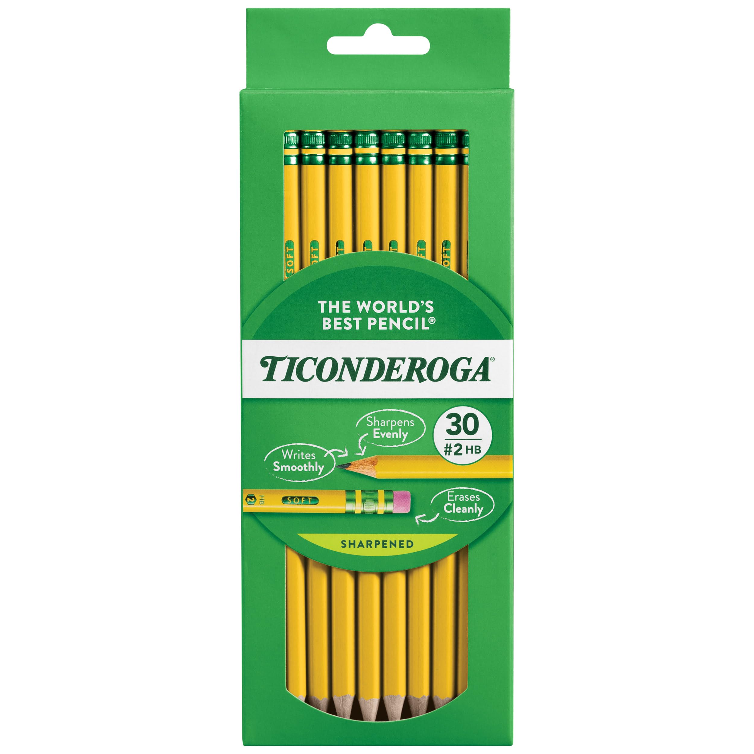 Ticonderoga HB Pencils, Pre-Sharpened, 30-Pack (180 Total) for School & Office