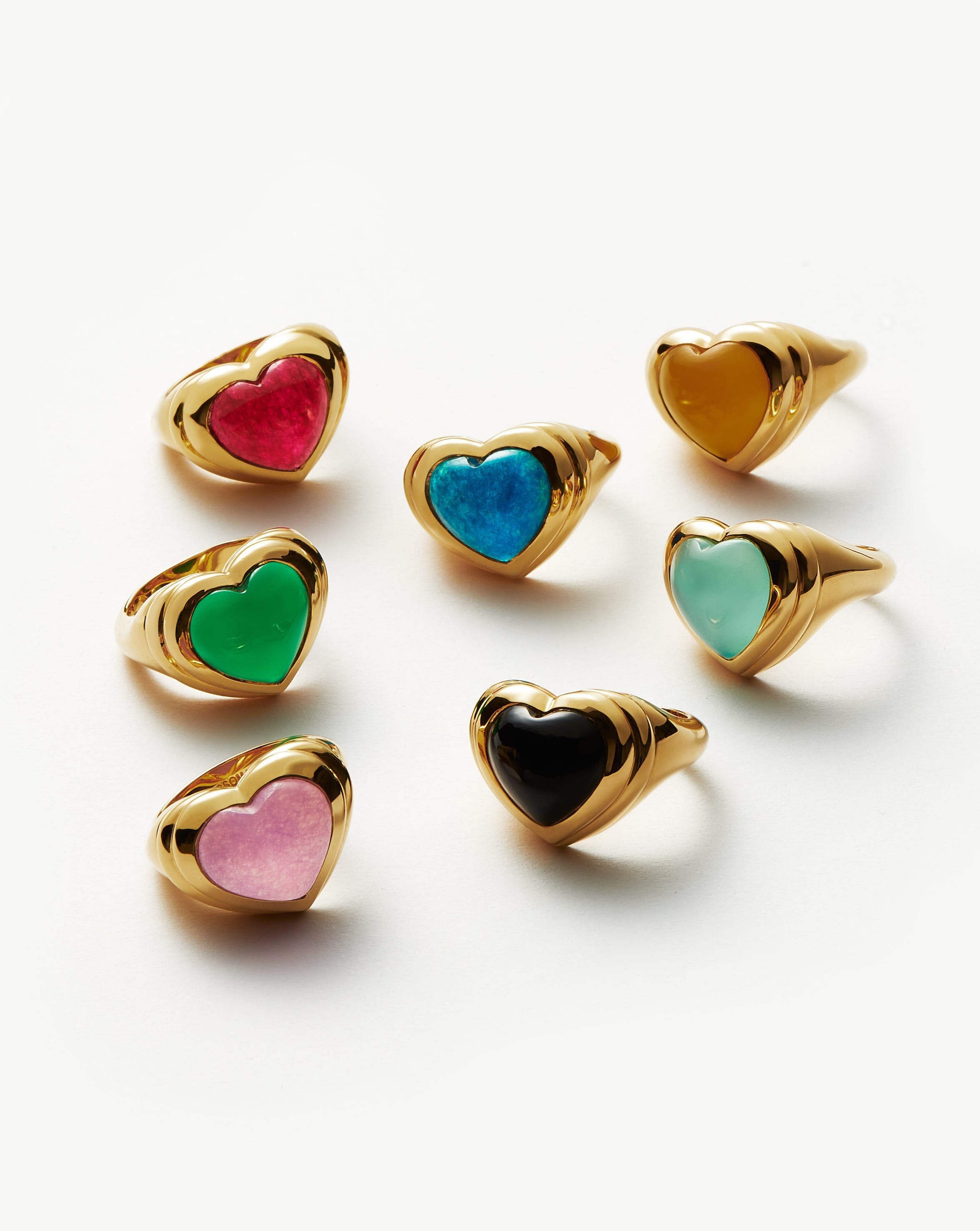 18k Gold Plated Aqua Chalcedony Jelly Heart Gemstone Ring for Women - Elegant Bohemian Jewelry Gift for Valentine's Day, Anniversary & Special Occasions